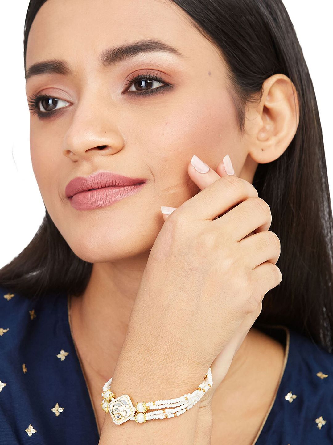 ATIBELLE Gold-Plated Bedded Wraparound Bracelet