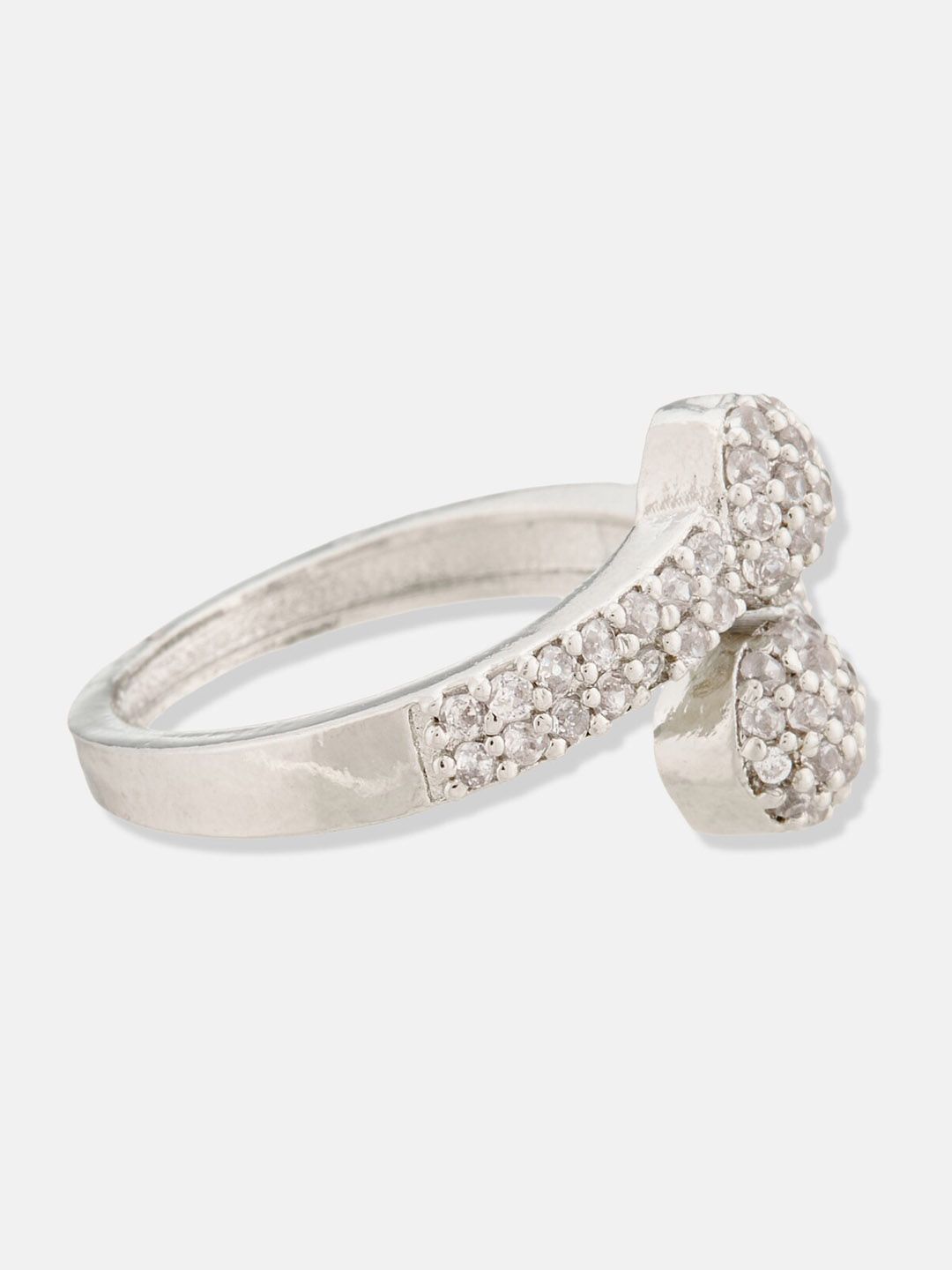 ATIBELLE Rhodium Plated Finger Ring