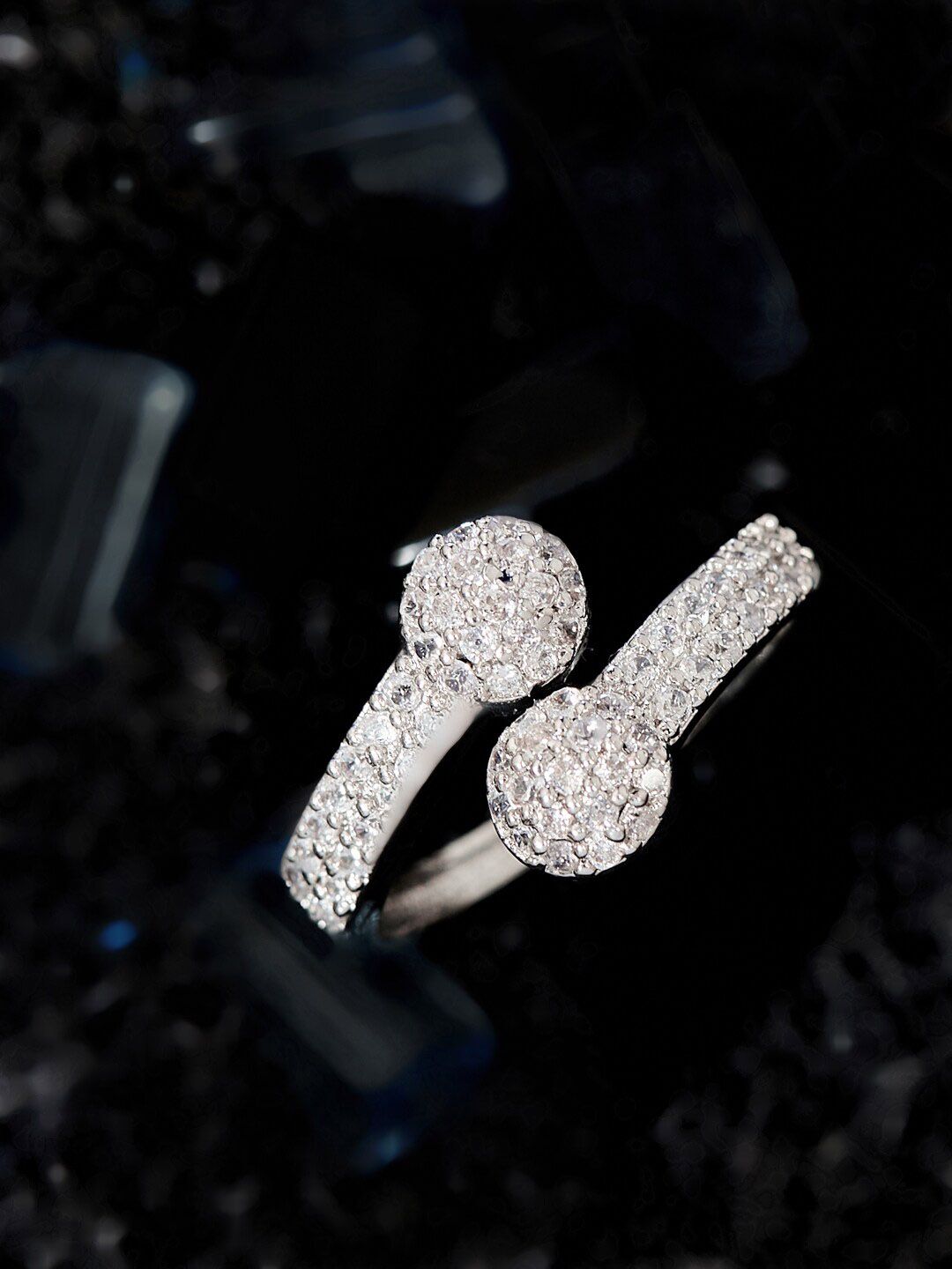 ATIBELLE Rhodium Plated Finger Ring