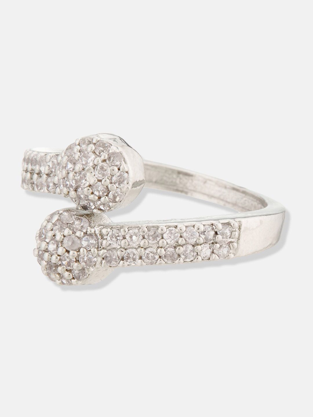 ATIBELLE Rhodium Plated Finger Ring