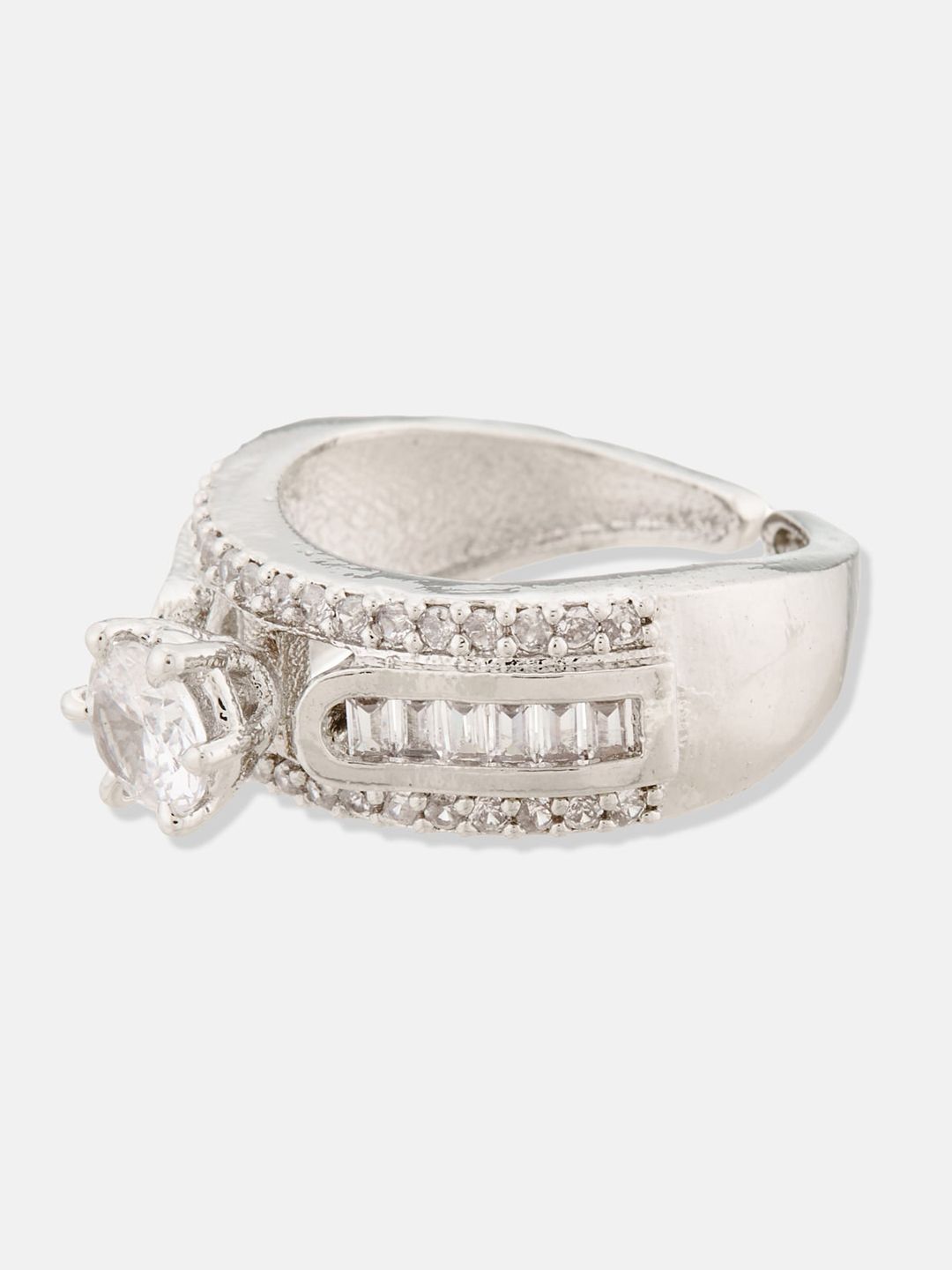 ATIBELLE Rhodium Plated Finger Ring