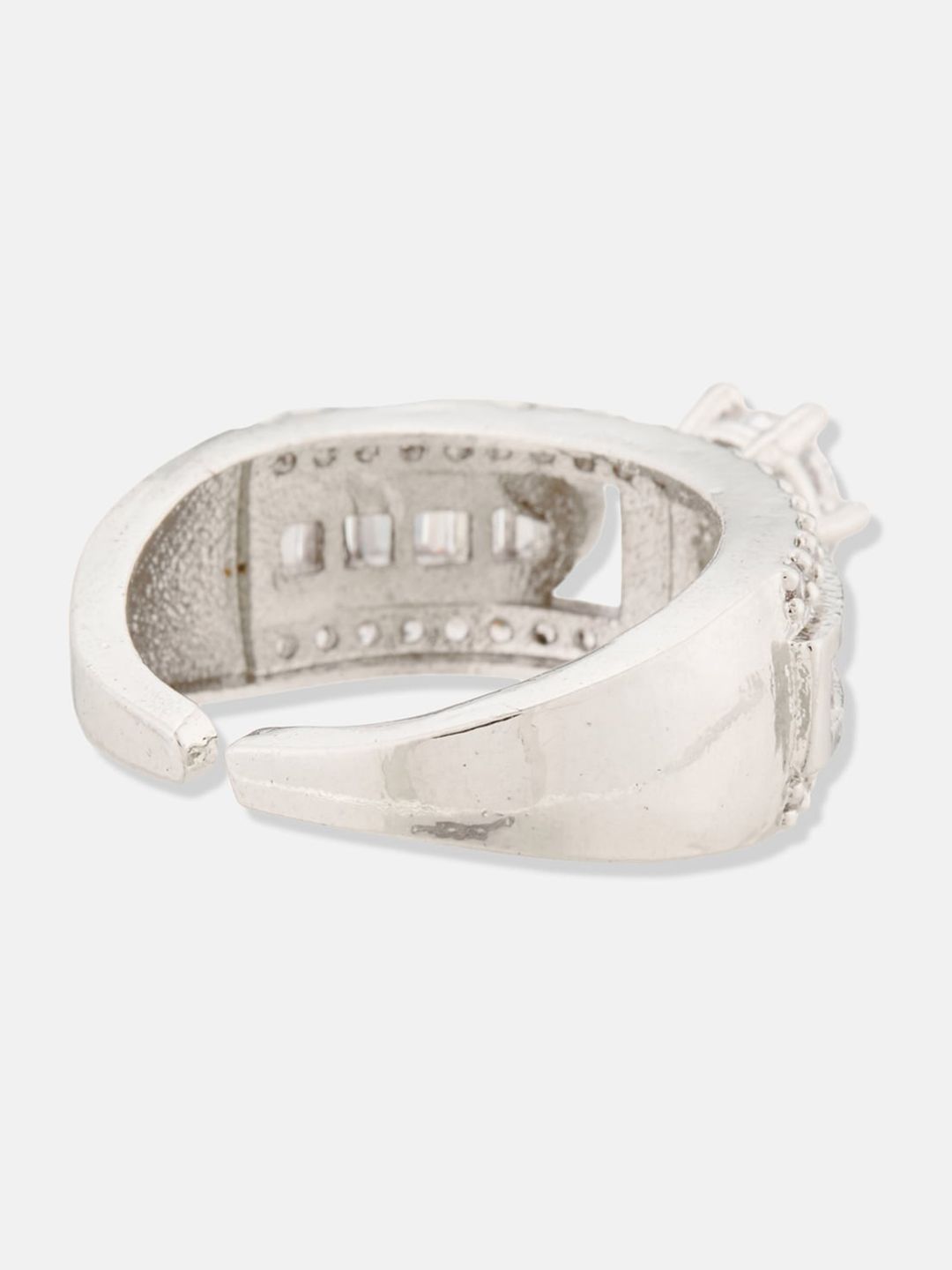 ATIBELLE Rhodium Plated Finger Ring