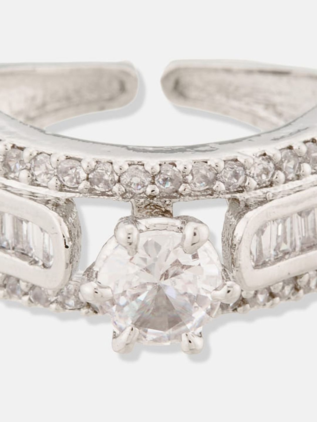 ATIBELLE Rhodium Plated Finger Ring