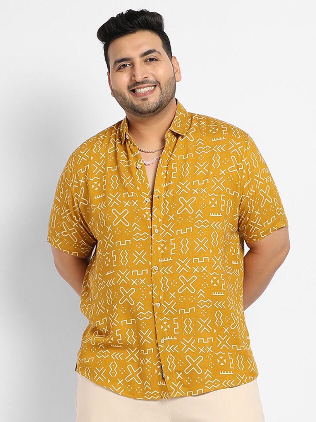 Instafab Plus Classic Opaque Printed Casual Shirt-picture-15