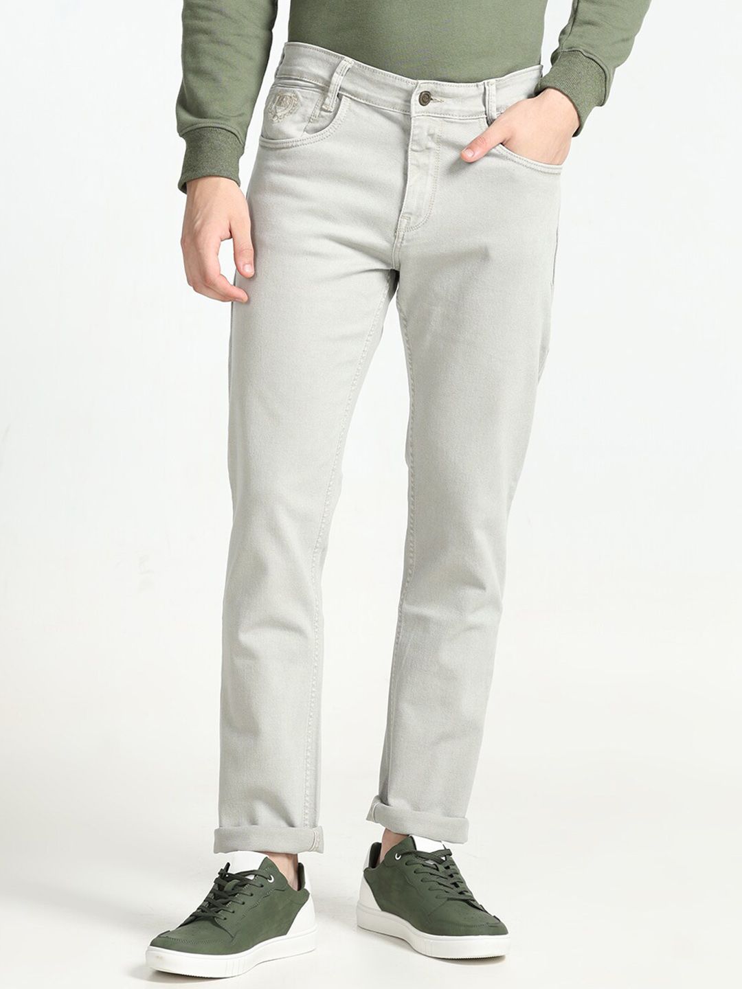 Jean Cafe Men Jean Slim Fit Clean Look Mid-Rise Pure Cotton Jeans
