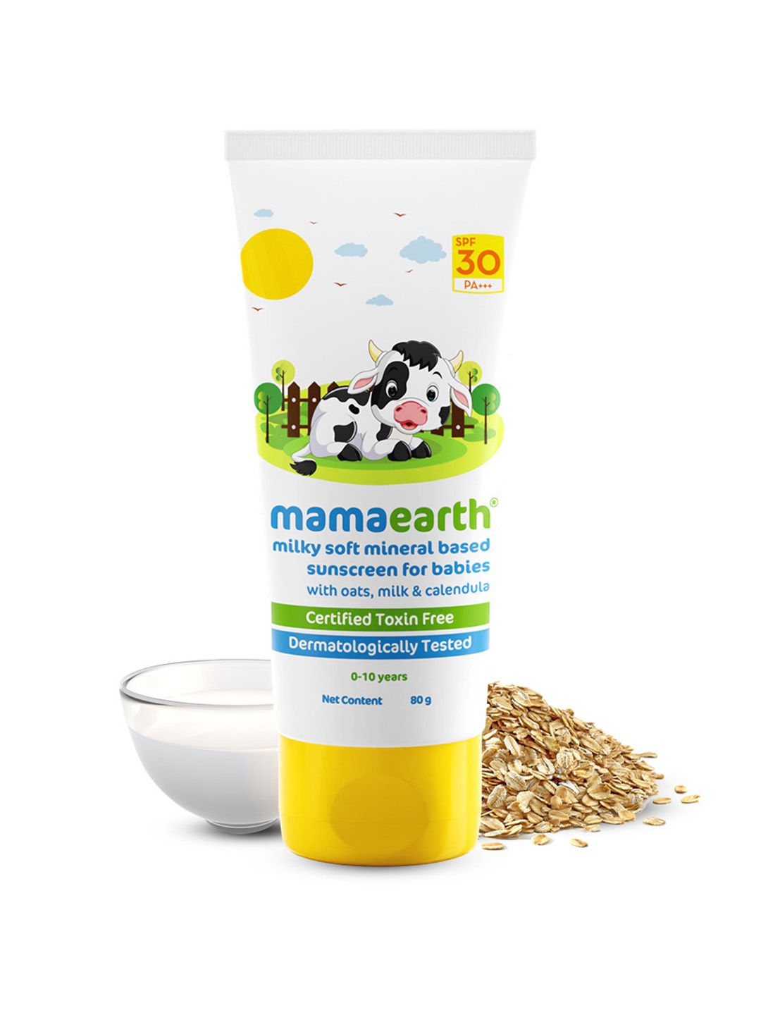 Mamaearth Milky Soft Mineral SPF 30 Sunscreen With Milk & Calendula For Babies - 80g-image-31