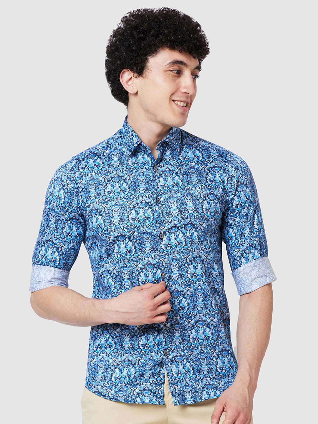 ColorPlus Contemporary Fit Ethnic Motifs Printed Casual Cotton Shirt
