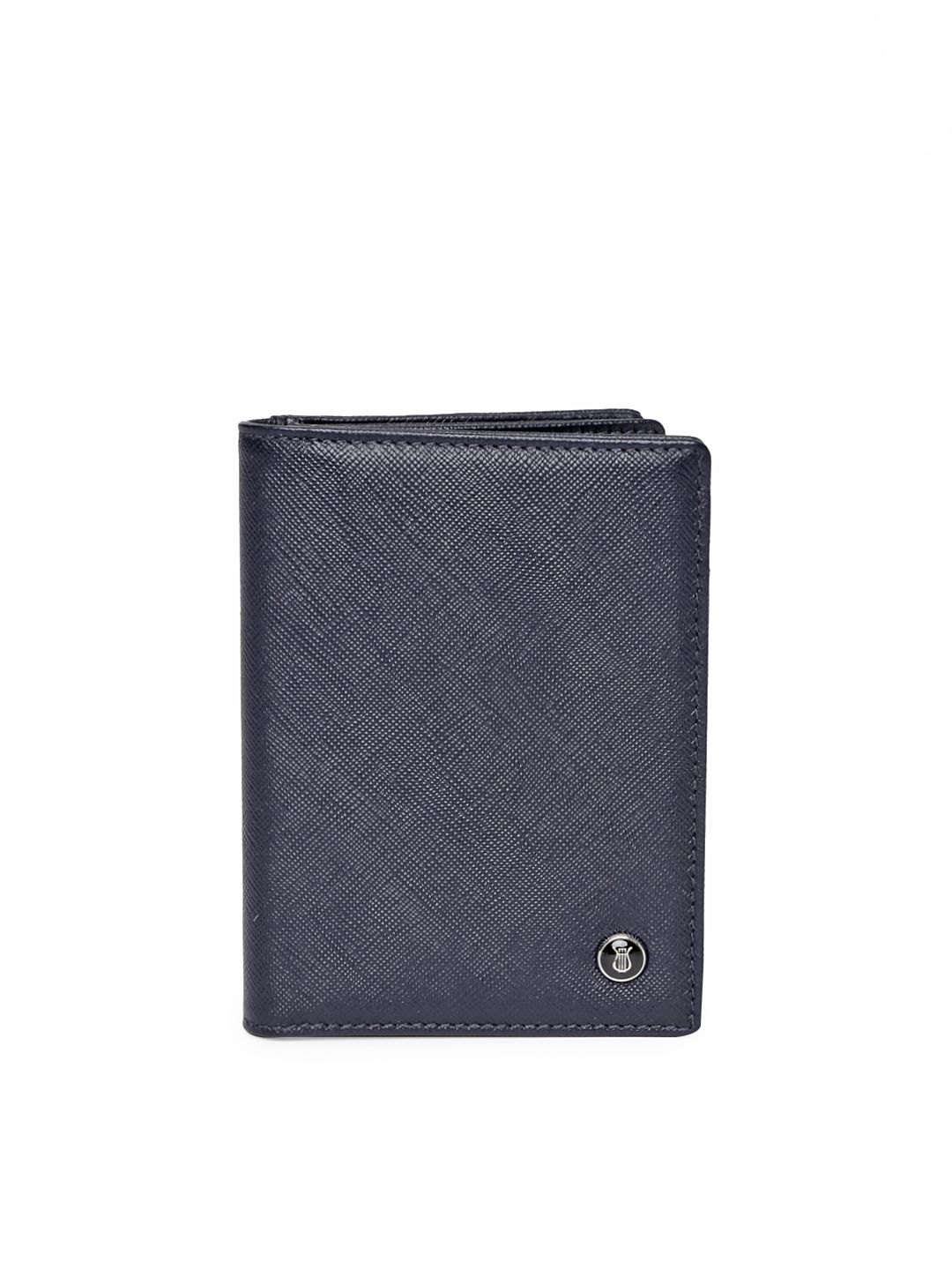 Lapis Bard Men Blue Leather Textured Two Fold Wallet-picture-13