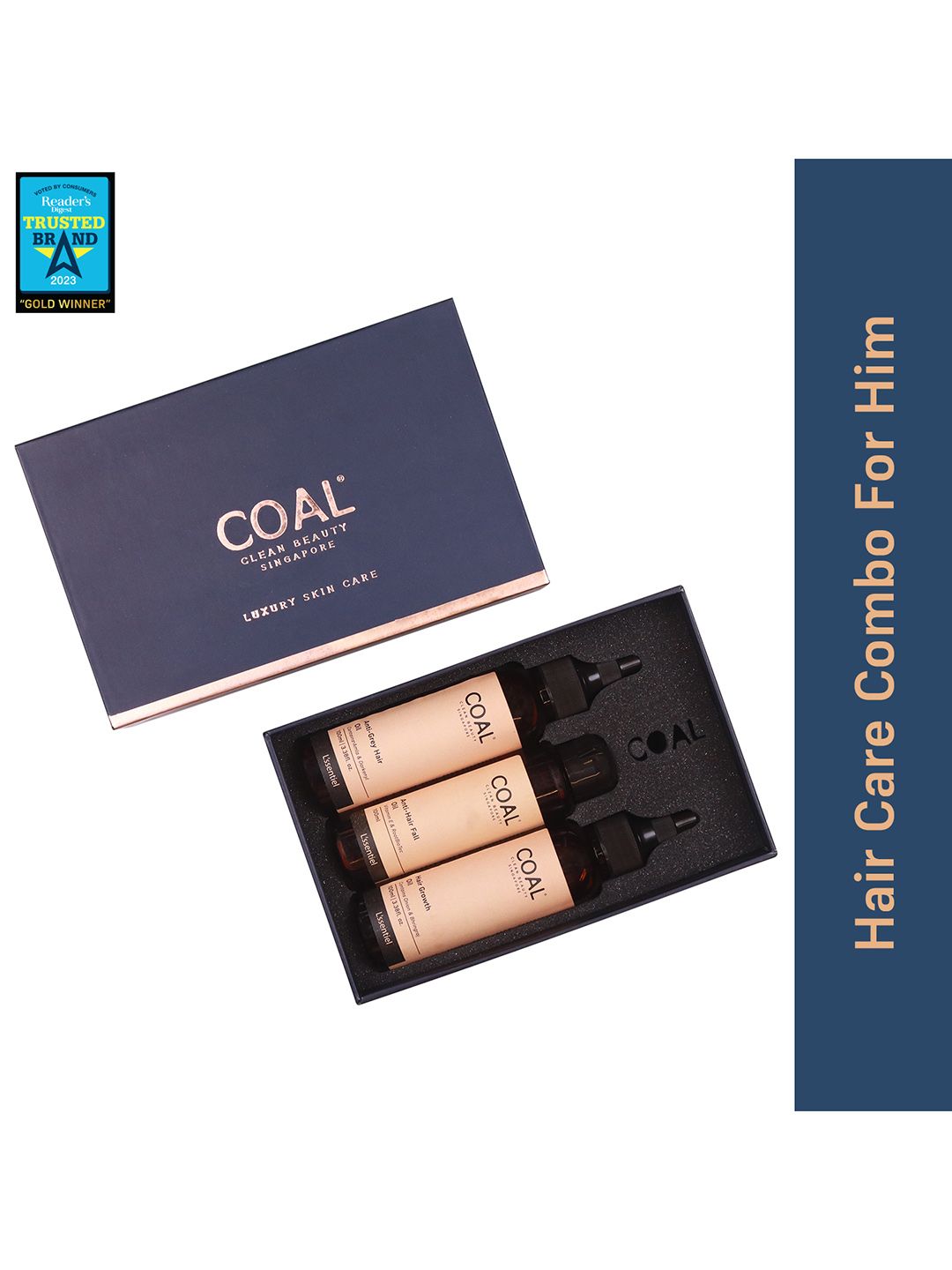 COAL CLEAN BEAUTY Men Set Of 3 Anti-Hair Fall-Hair Growth-Anti Grey Hair Oil-100ml Each-image-33