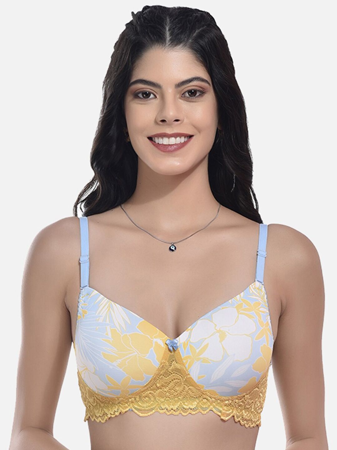 StyFun Floral Printed Full Coverage All Day Comfort Cotton T-Shirt Bra-picture-16