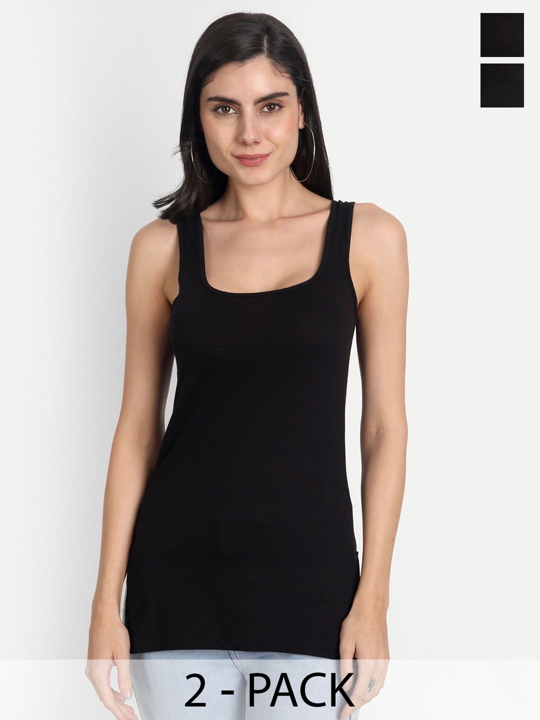 Aimly Pack Of 2 Cotton Long Camisole-image-44