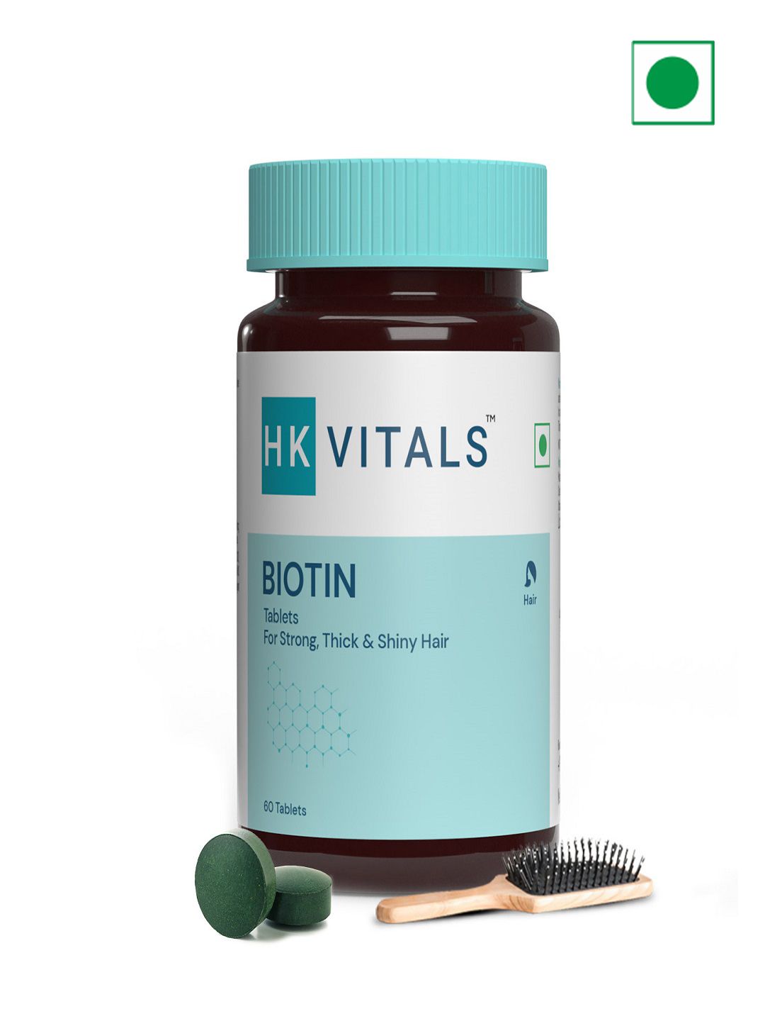 HK VITALS Biotin High Strength Supplement - Supports Hair Growth - 60 Tablets