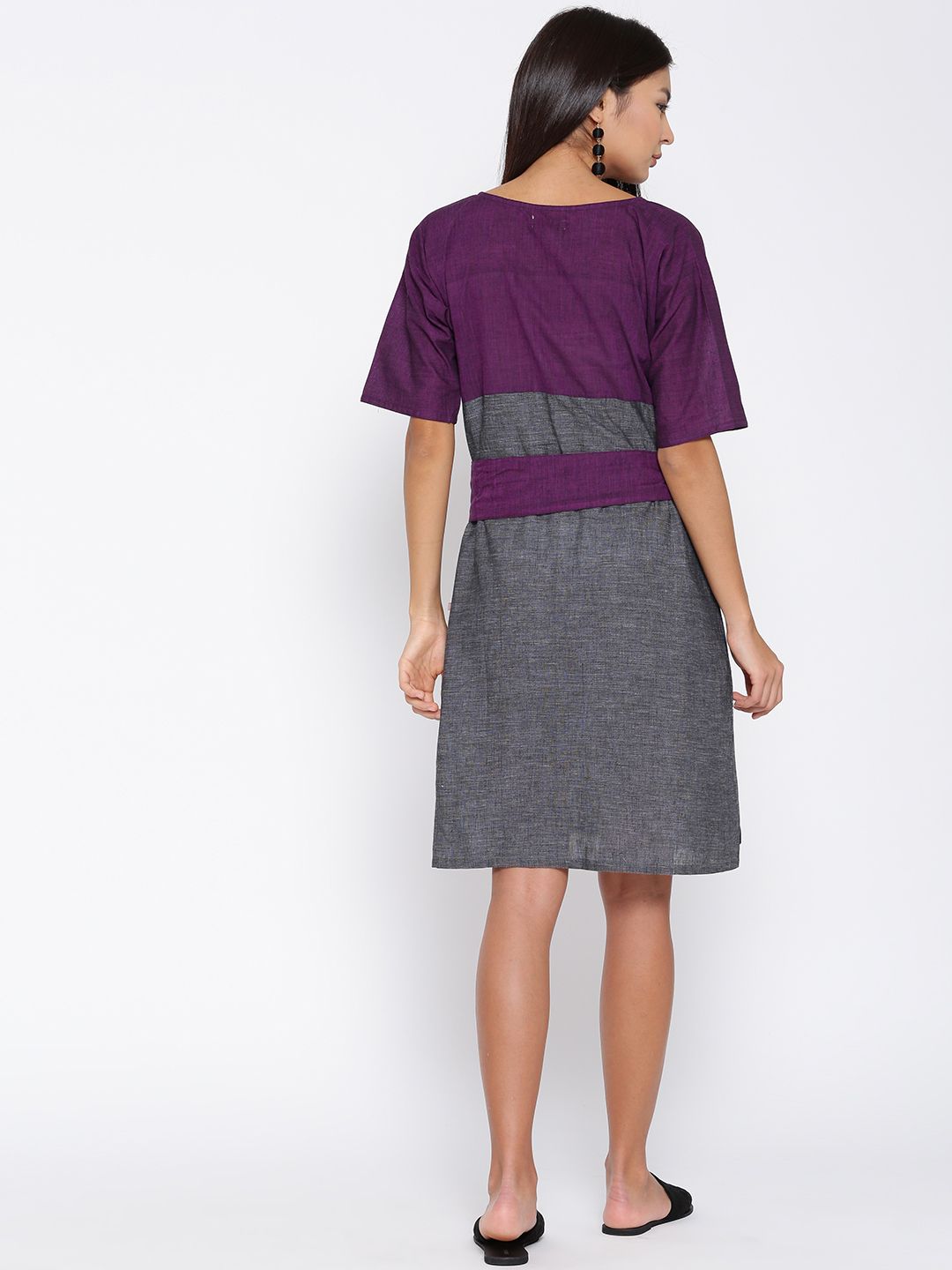 Buy ANAN Women Purple & Charcoal Grey Colourblocked A-Line Dress - Ethnic Dresses for Women 2482533 | Myntra Buy ANAN Women Purple & Charcoal Grey Colourblocked A-Line Dress - Ethnic Dresses for Women 2482533 | Myntra