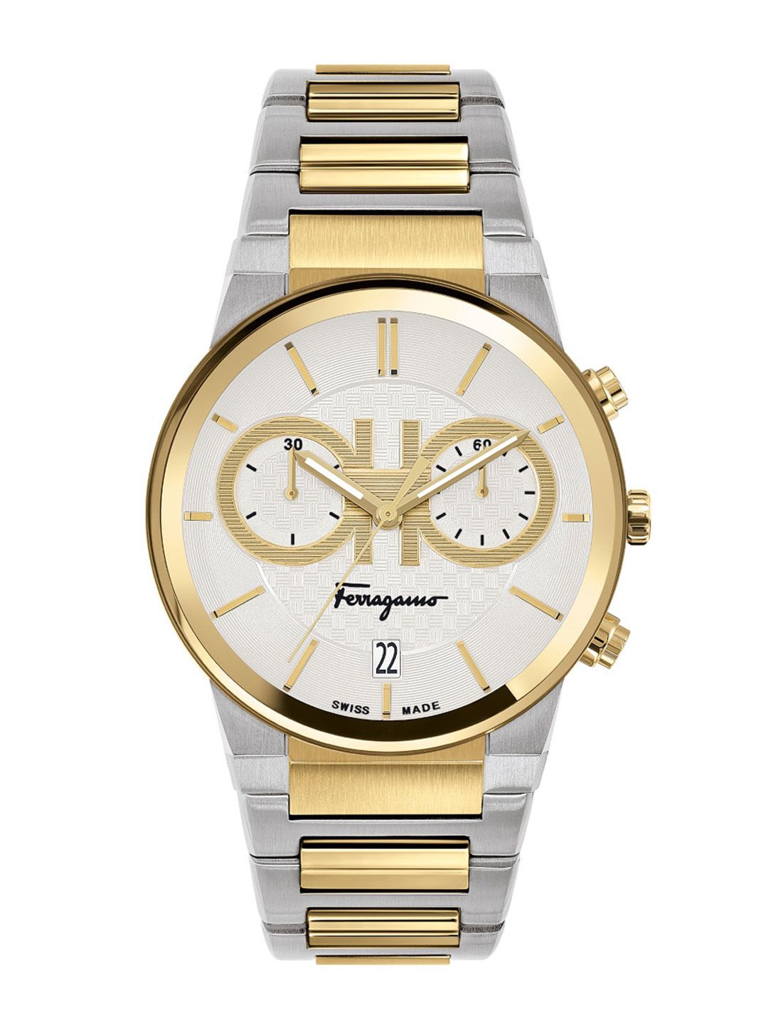 Ferragamo Men Textured Stainless Steel Bracelet Style Straps Analogue Watch-SFME00821-picture-15