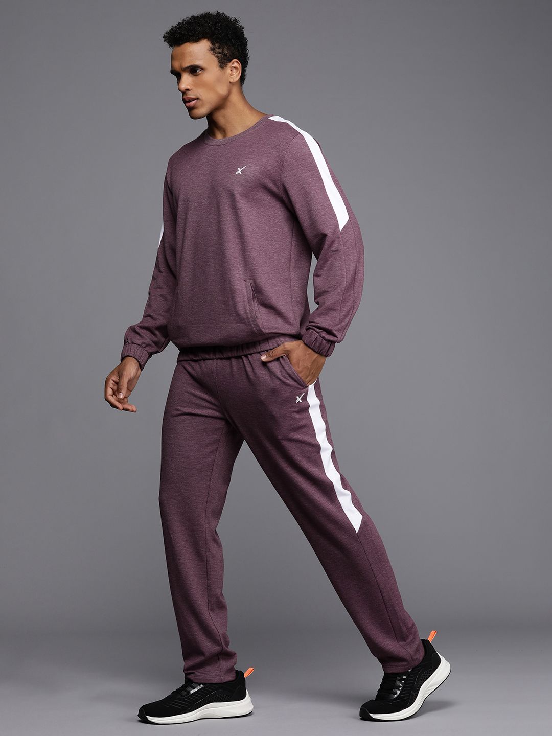 HRX By Hrithik Roshan Men Side Striped Rapid-Dry Tracksuits