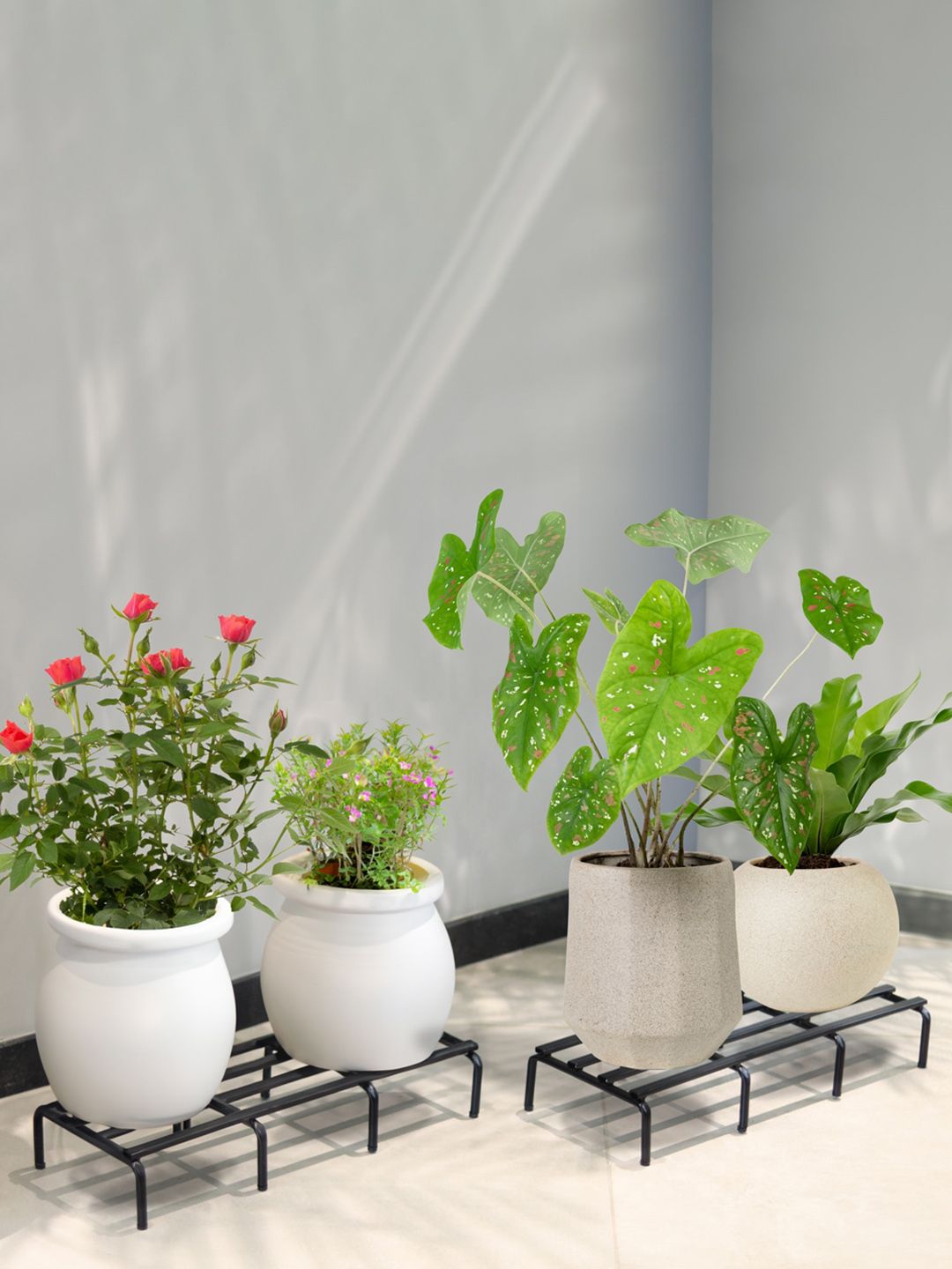 TRUSTBASKET Black 2 Pieces Metal Planter Stand-picture-36