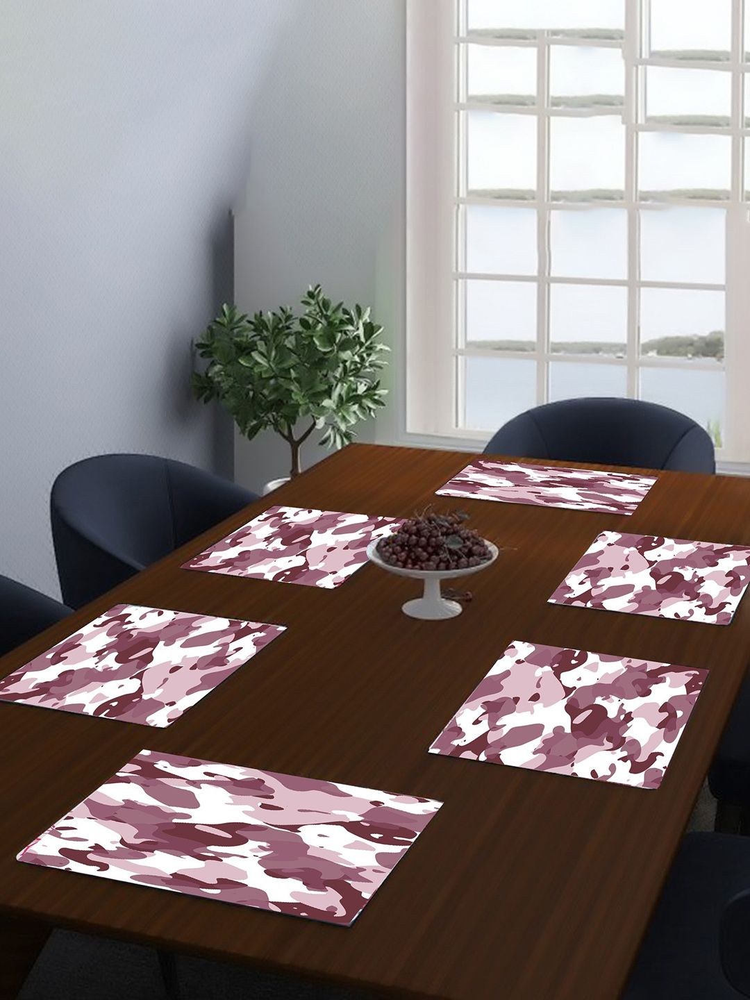 Dakshya Industries Purple & Copper 6 Pieces Abstract Printed Rectangle Table Placemats-image-18