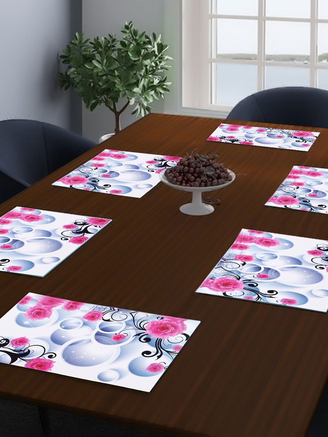 Dakshya Industries Pink 6-Pieces Rectangular Table Placemats-image-28