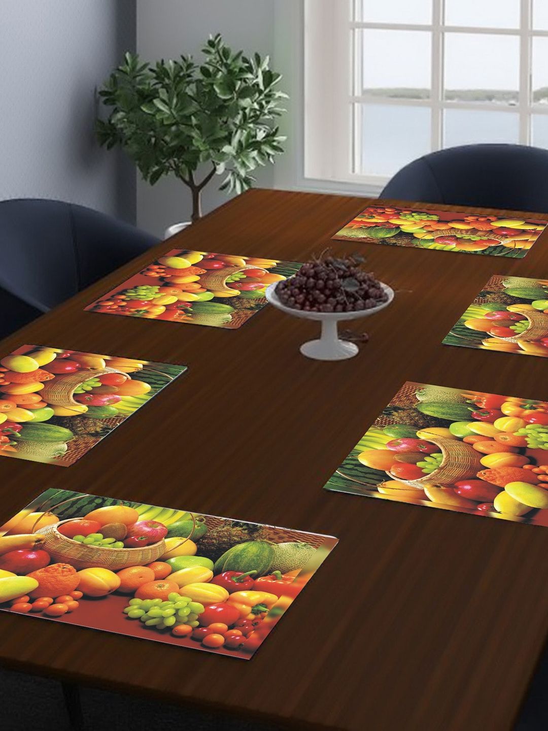 Dakshya Industries 6-Pcs Yellow & Green Printed Table Placemats-picture-54