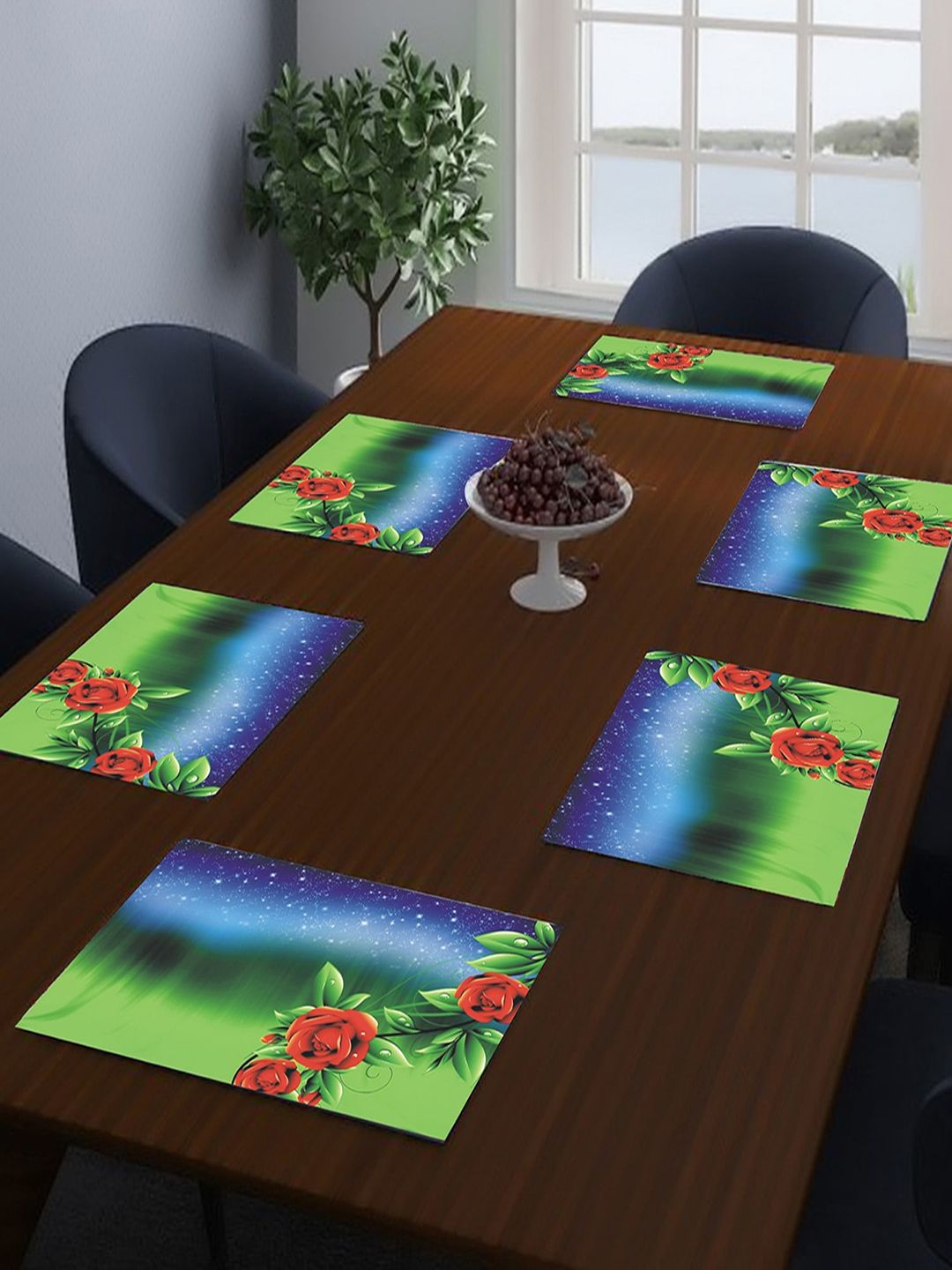 Dakshya Industries Green 6 Pieces Rectangular Table Placemats-picture-58