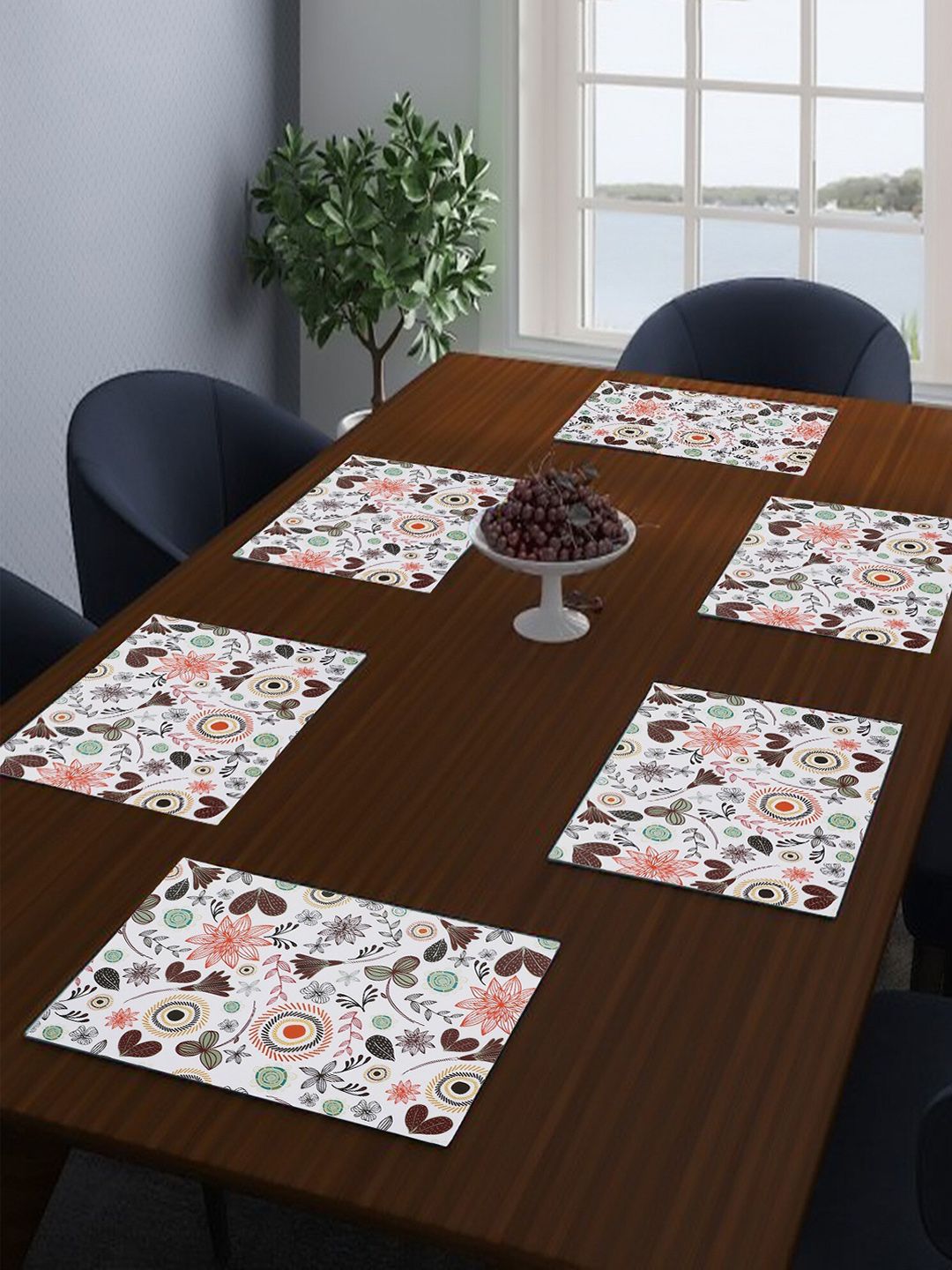 Dakshya Industries 6 Pieces Purple Rectangular Table Placemats-picture-57