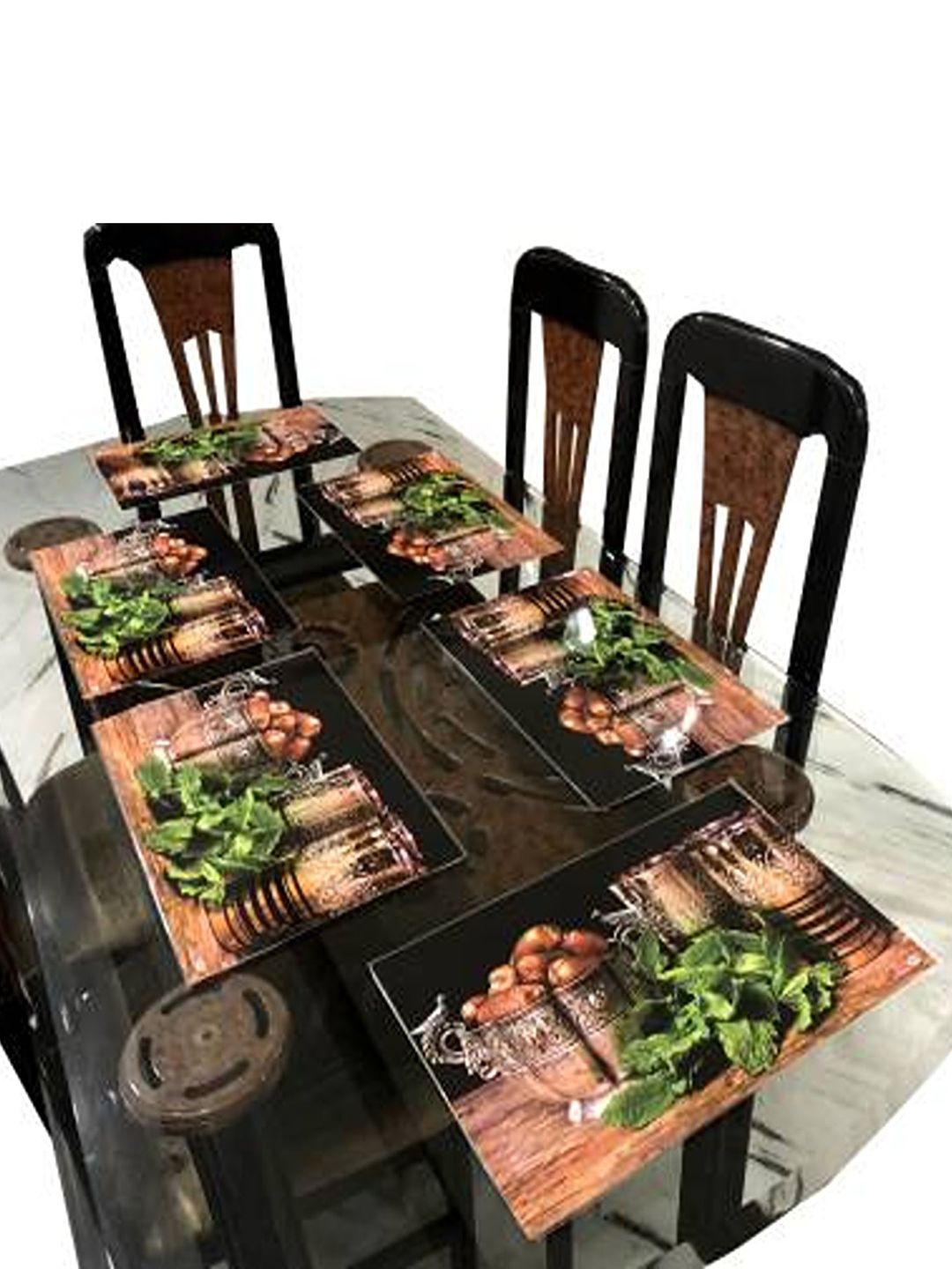 Dakshya Industries Brown 6 Pieces Rectangular Table Placemats-picture-53