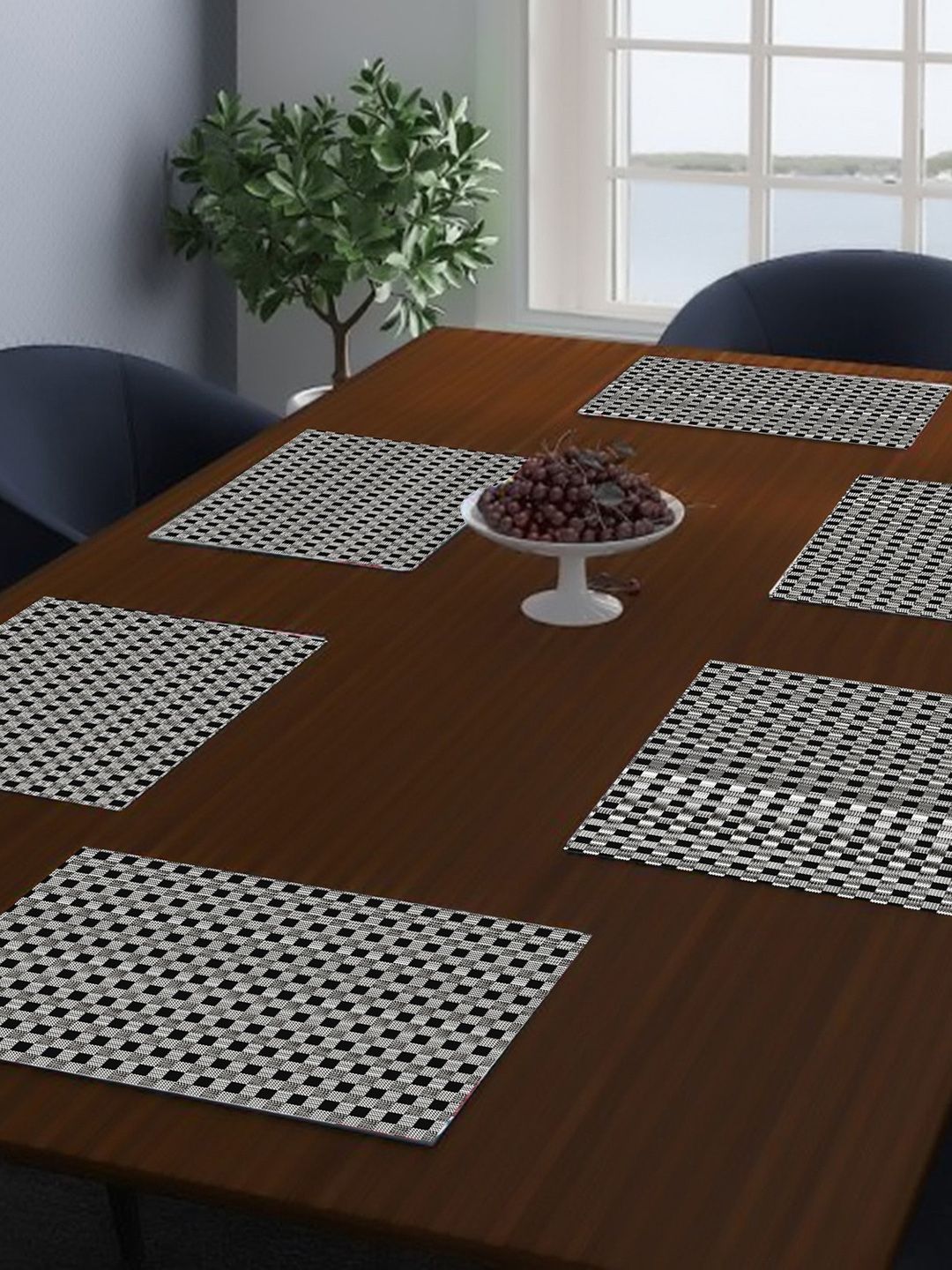 Dakshya Industries Grey 6 Pieces Printed Rectangular Table Placemats-picture-14