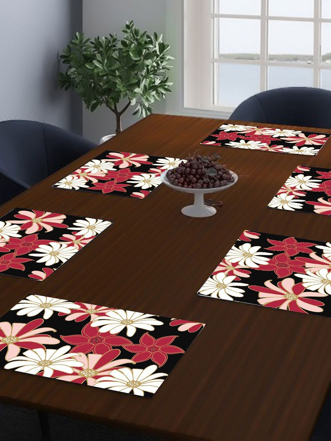 Dakshya Industries Red 6-Pieces Rectangular Table Placemats-picture-33