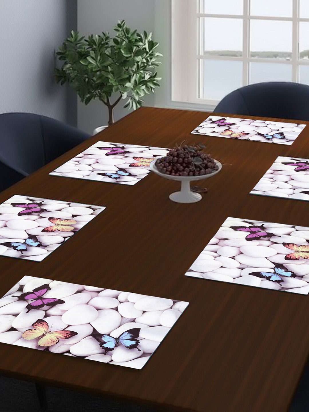 Dakshya Industries Purple 6 Pieces Rectangular Table Placemats-picture-4