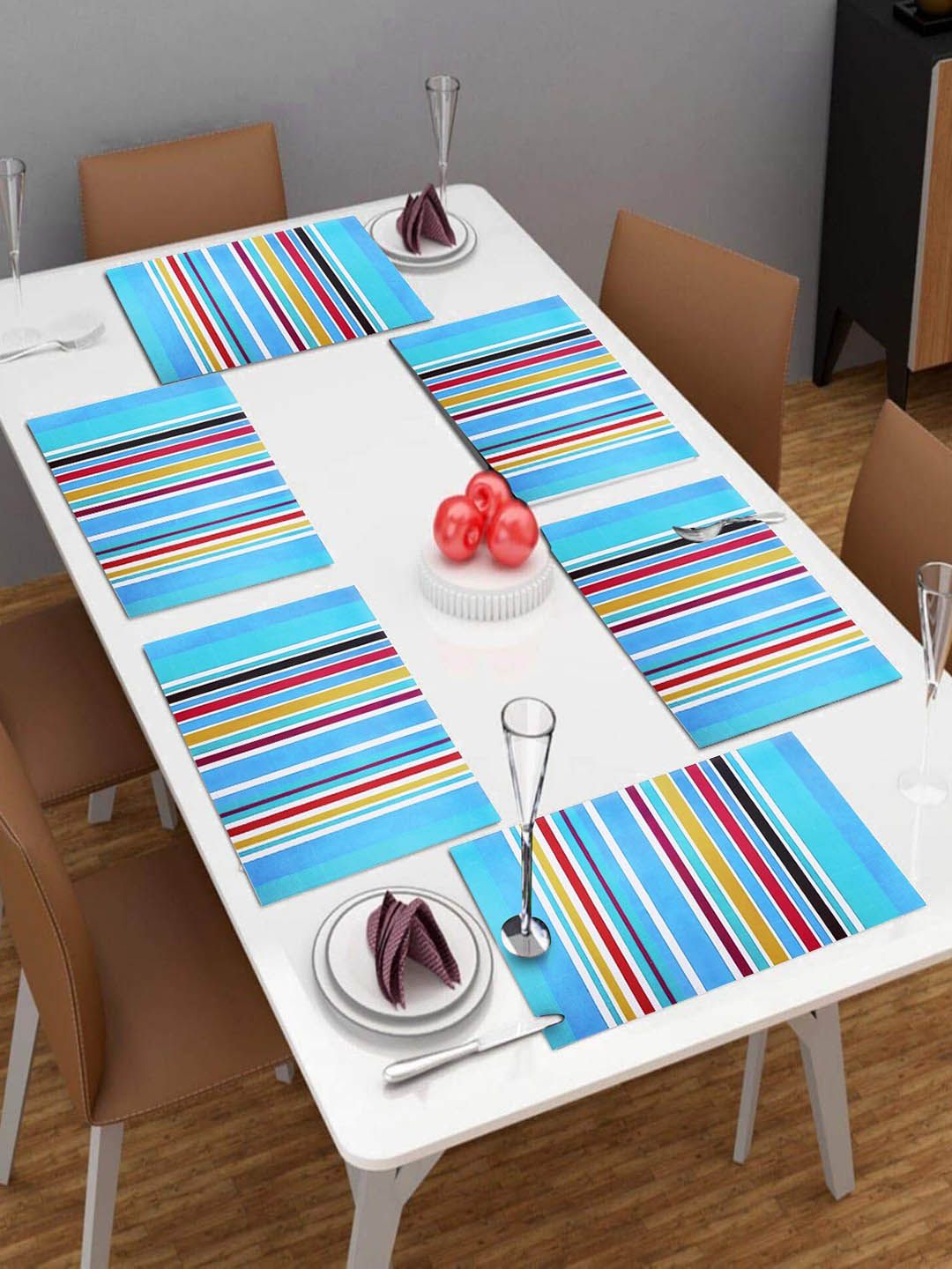 Dakshya Industries 6-Pcs Blue Rectangular Table Placemats-picture-55