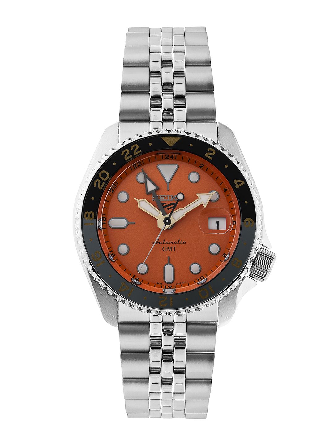 SEIKO Men Bracelet Style Straps Analogue Automatic Powered Date Aperture Watch SSK005K1