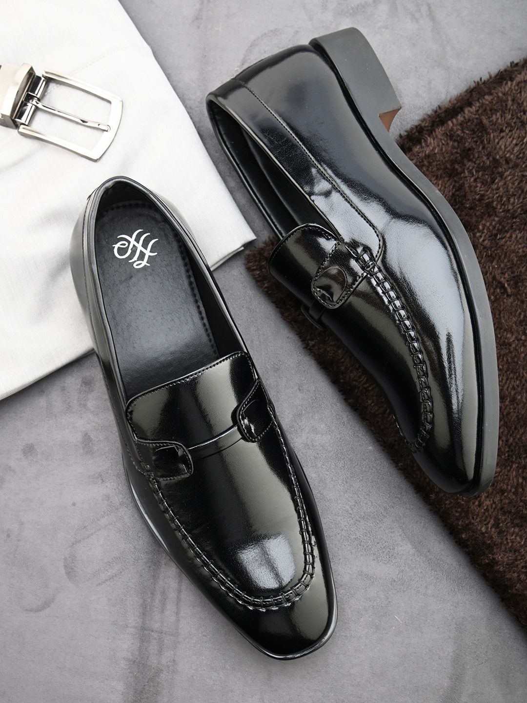 House of Pataudi Men Slip On Formal Loafers