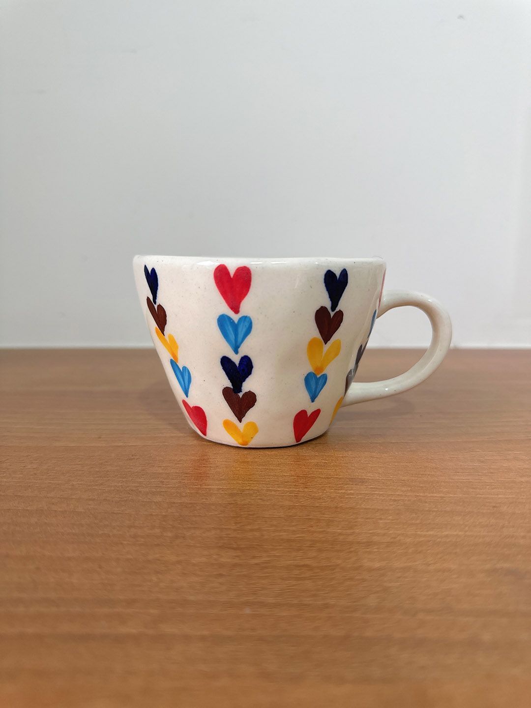 CasaTrunk Cream-Coloured & Red 4-Pieces Printed Ceramic Glossy Cups 200 ml-image-30