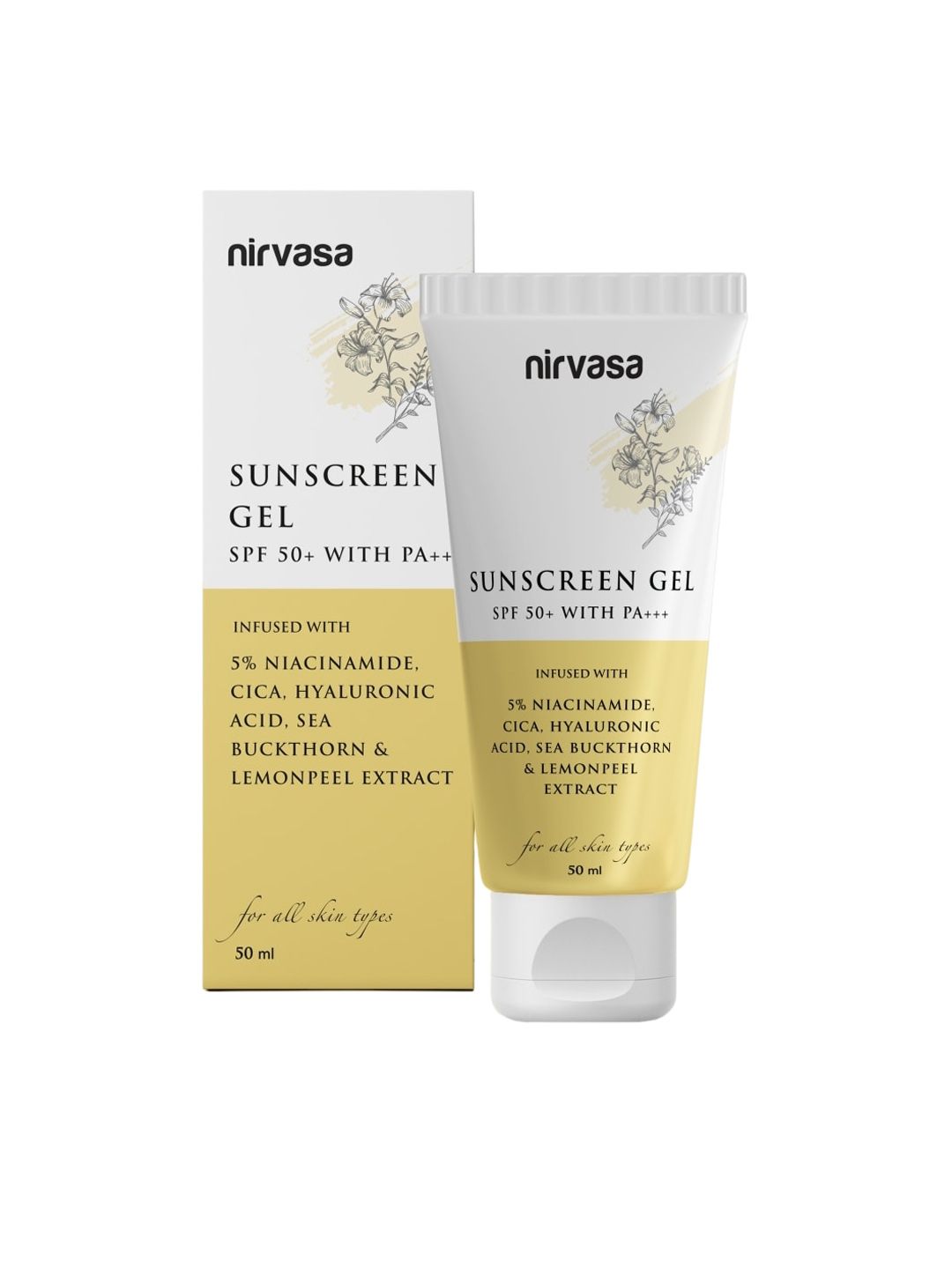 Nirvasa SPF 50+ Sunscreen Gel with & 5% Niacinamide & Hyaluronic Acid - 50 ml-picture-20
