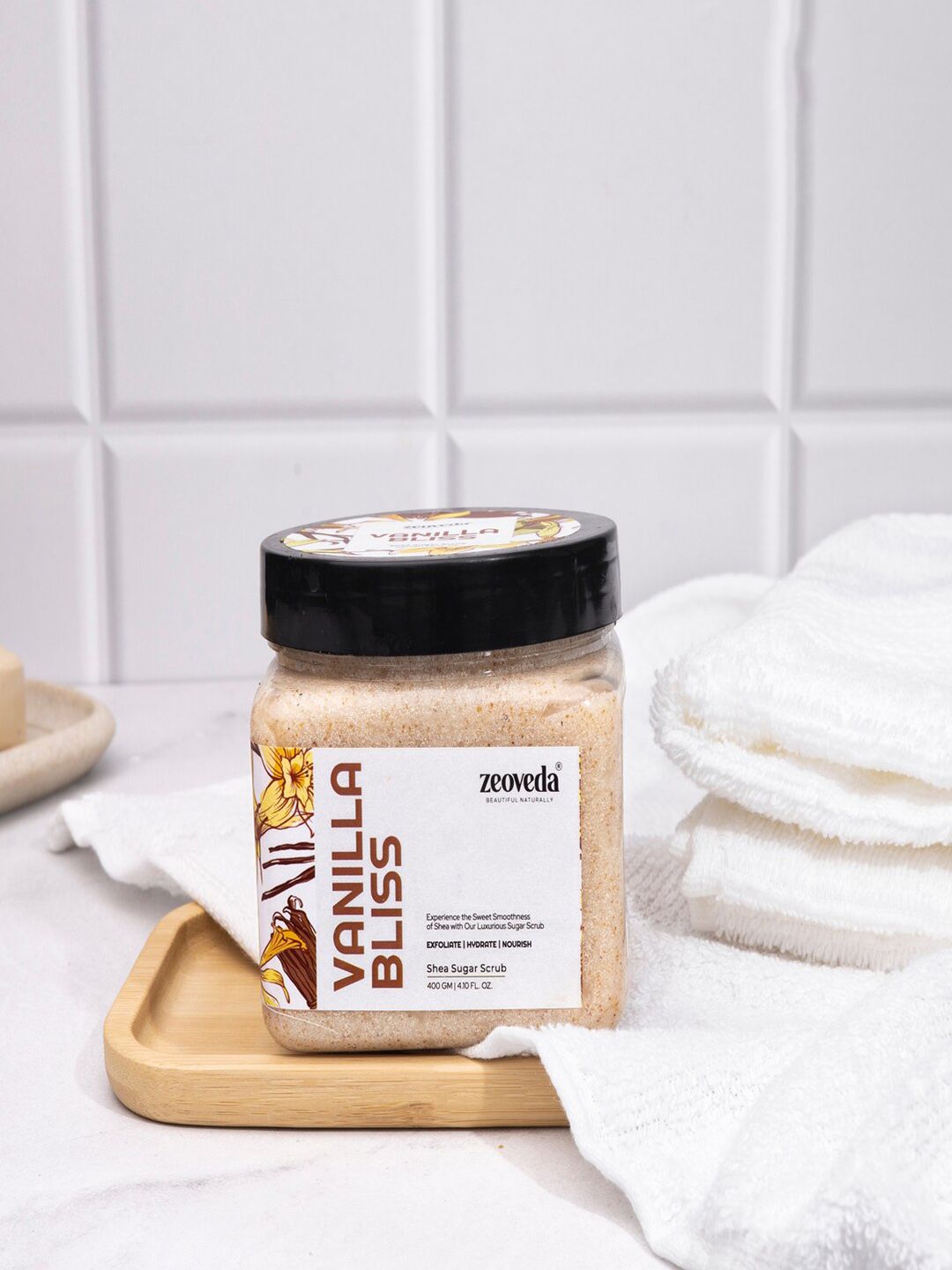 Zeoveda Vanilla Bliss Shea Sugar Scrub To Exfoliate & Hydrate - 400g-image-14