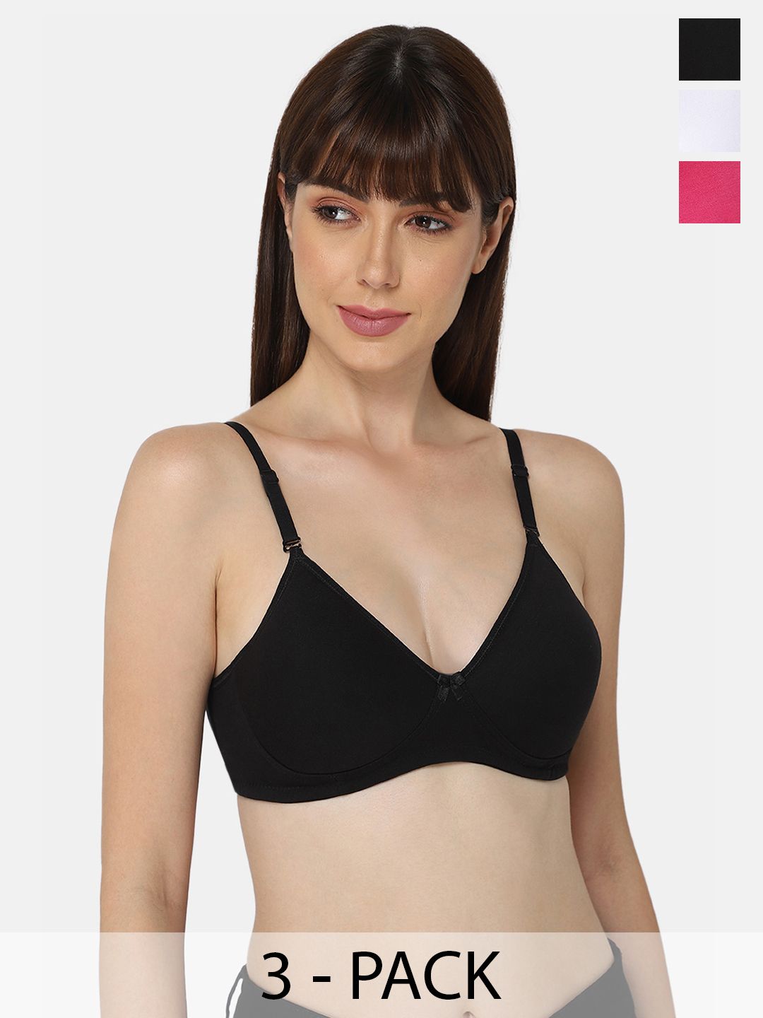 intimacy LINGERIE Pack of 3 Medium Coverage Cotton Everyday Bra With All Day Comfort