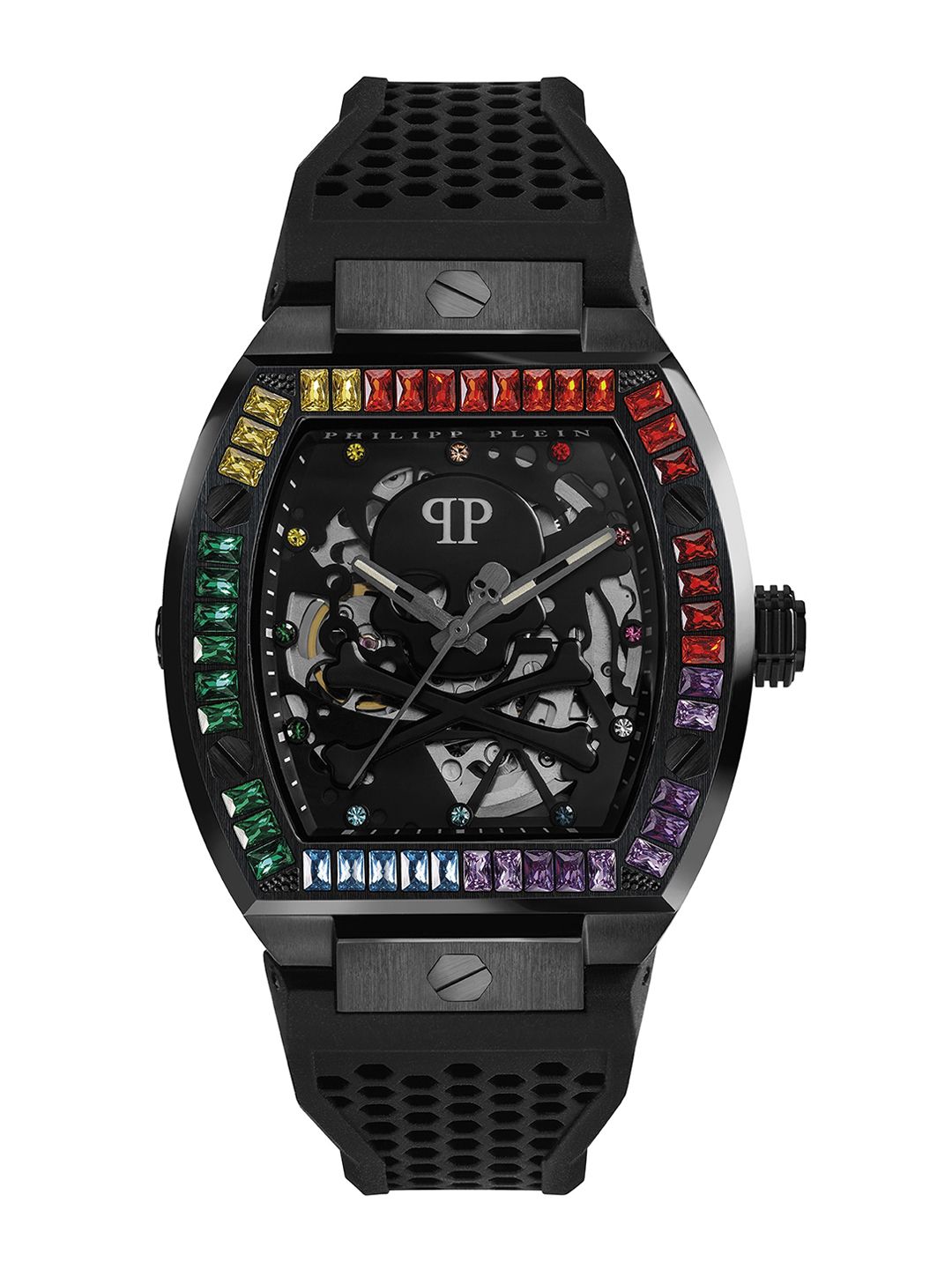 PHILIPP PLEIN Unisex Skeleton Dial & Black Straps Analogue Automatic Watch PWBAA0621-picture-10