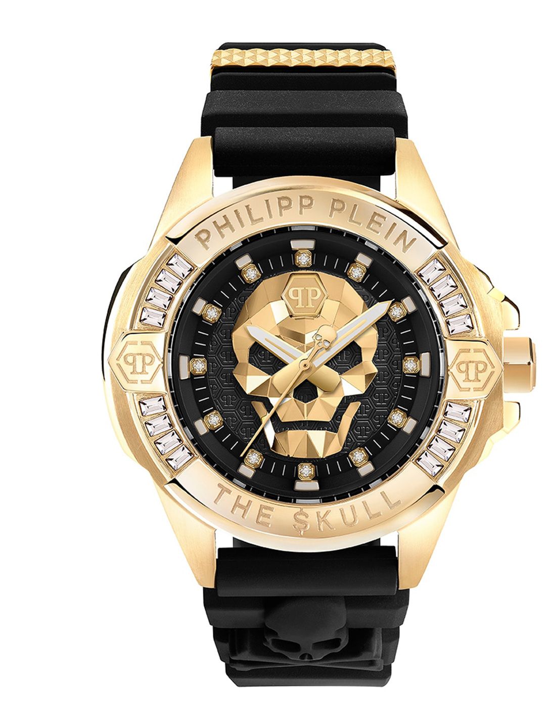 PHILIPP PLEIN Unisex Skeleton Dial Textured Straps Analogue Watch-picture-0