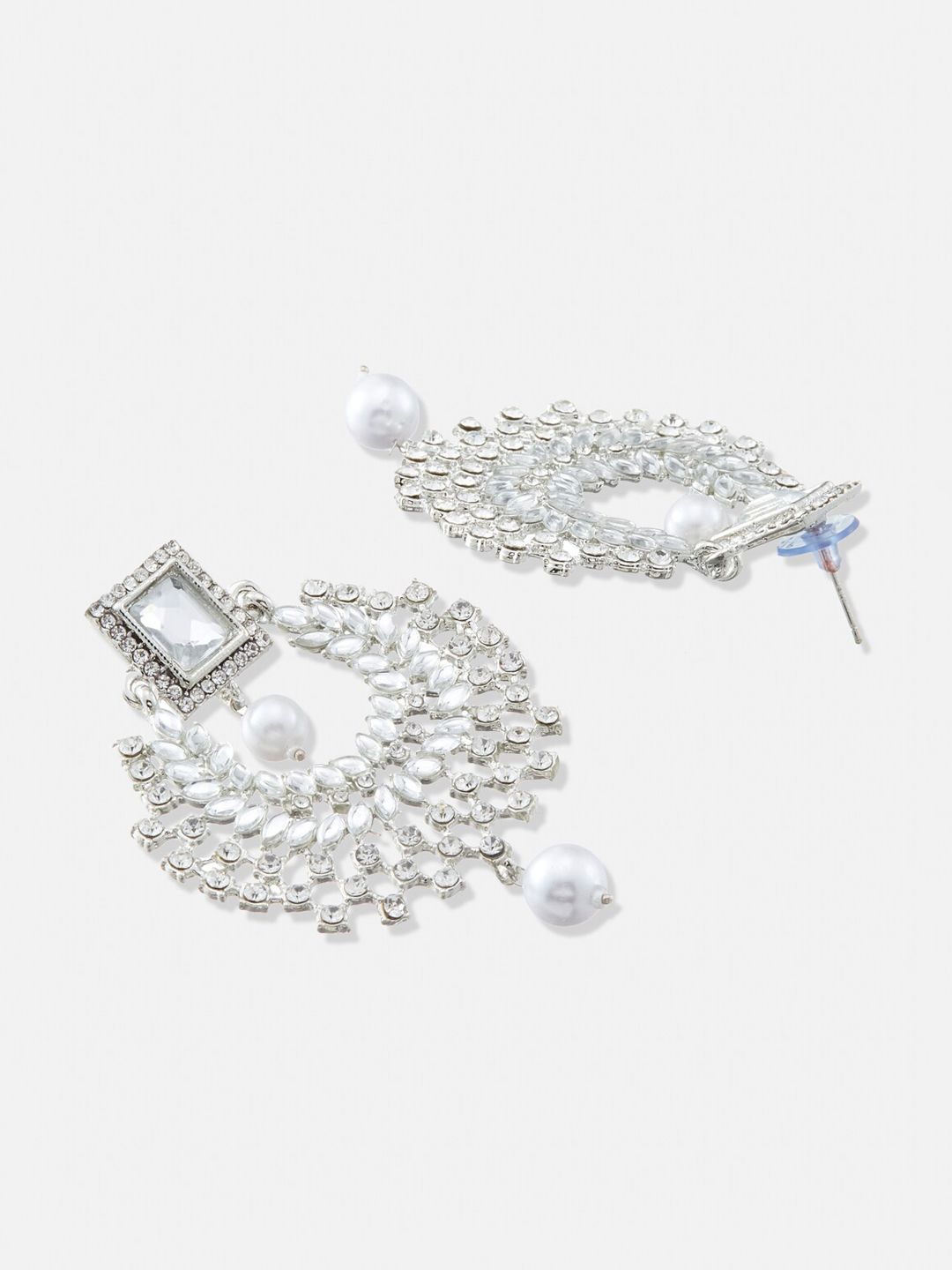 ATIBELLE Silver-Plated Contemporary Chandbalis