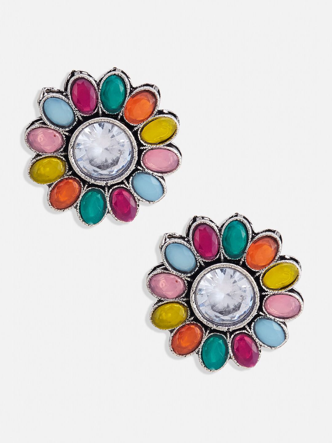 ATIBELLE Silver-Plated Contemporary Chandbalis