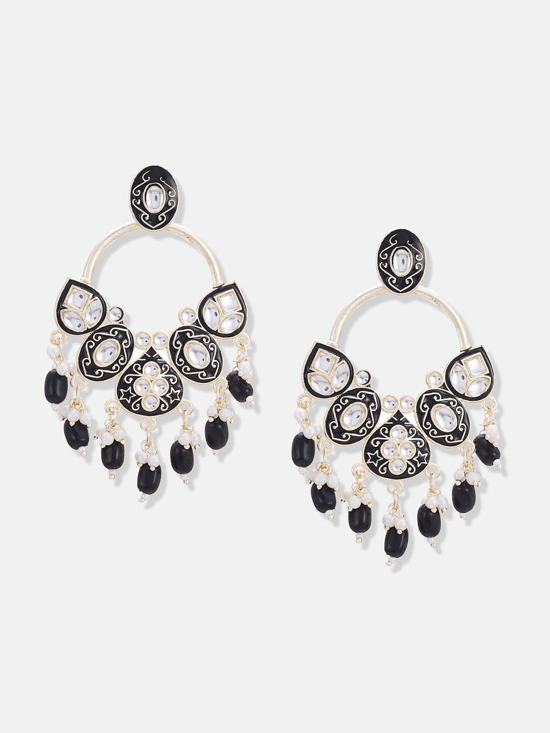 ATIBELLE Set Of 2 Silver Plated Contemporary Chandbalis
