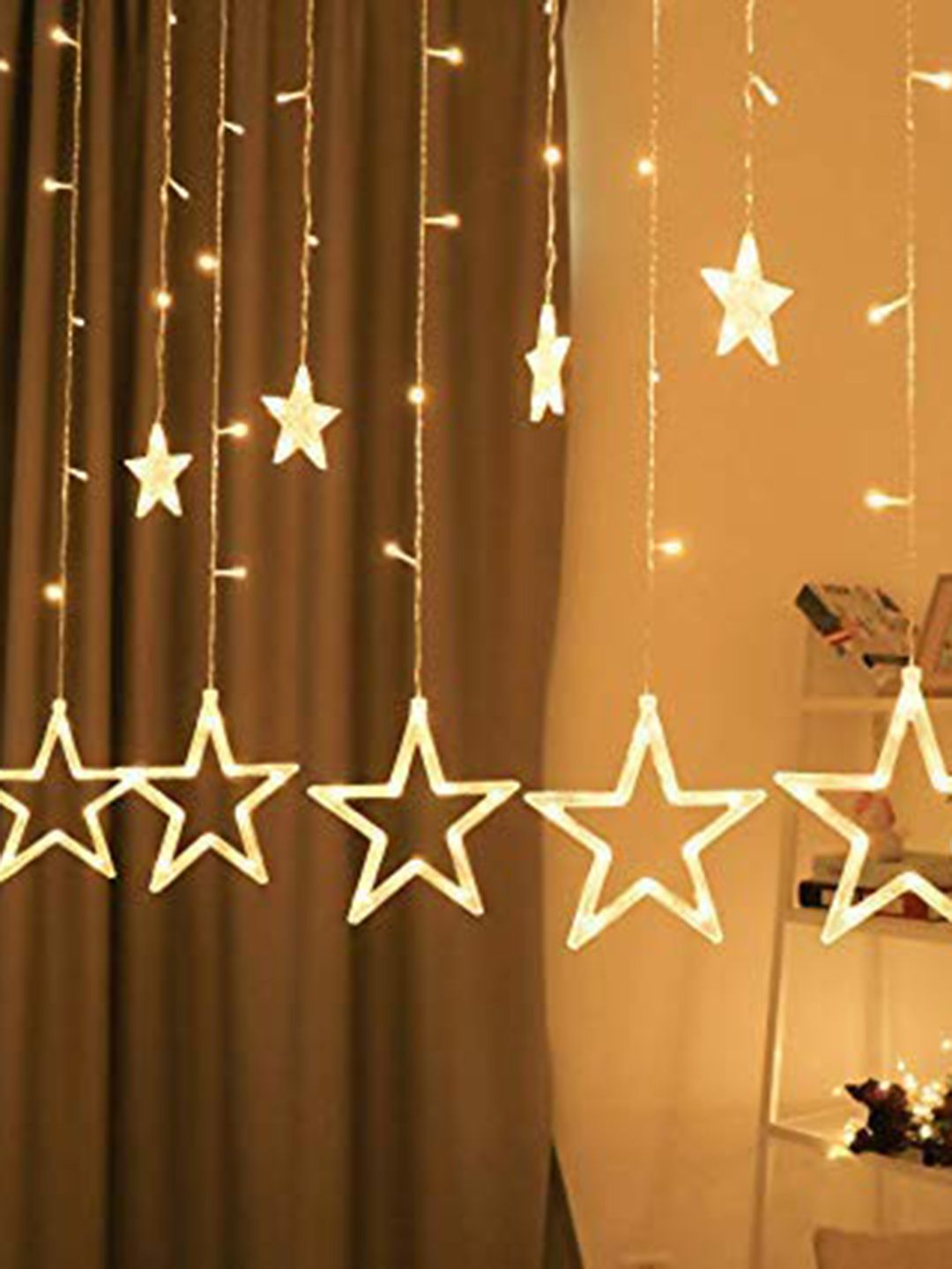 GHAR KI KHUSHIYA White Star Shaped Waterproof String Lights-picture-50