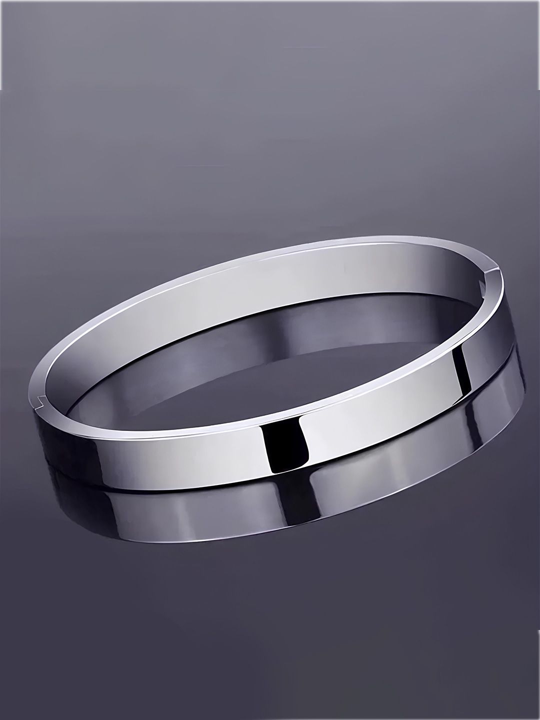 KARISHMA KREATIONS Unisex Silver-Plated Stainless Steel Kada Bracelet-picture-15