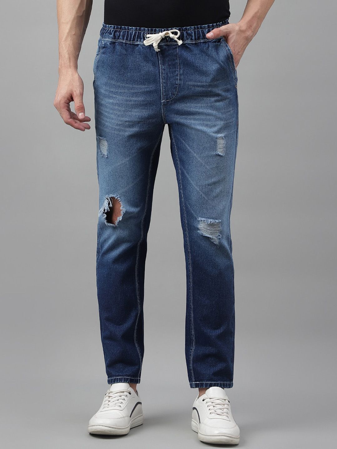 Code 61 Men BALVIK Low-Rise Mildly Distressed Heavy Fade Jeans-image-3