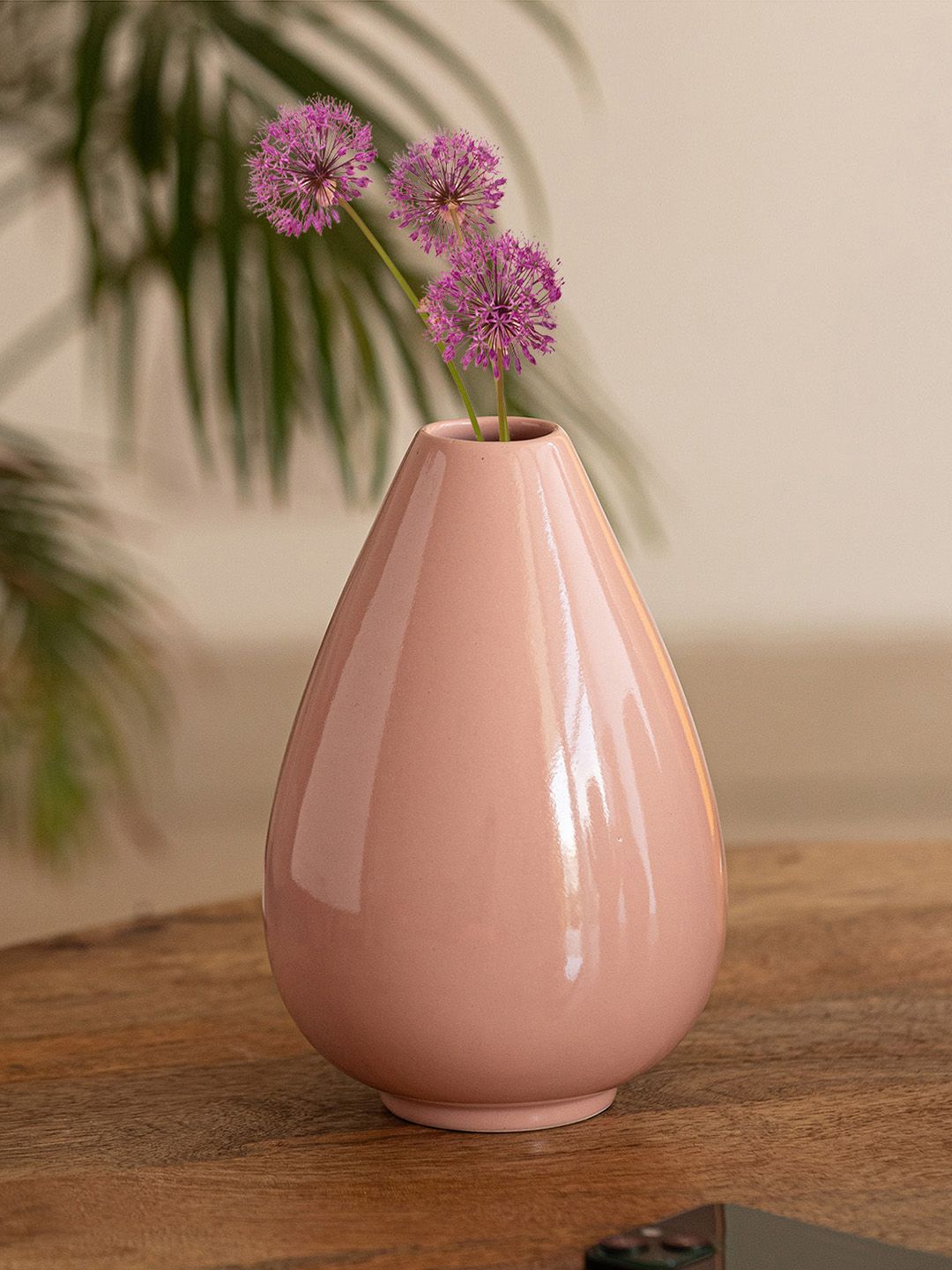 ExclusiveLane Dewdrop Pink Ceramic Vase-picture-20