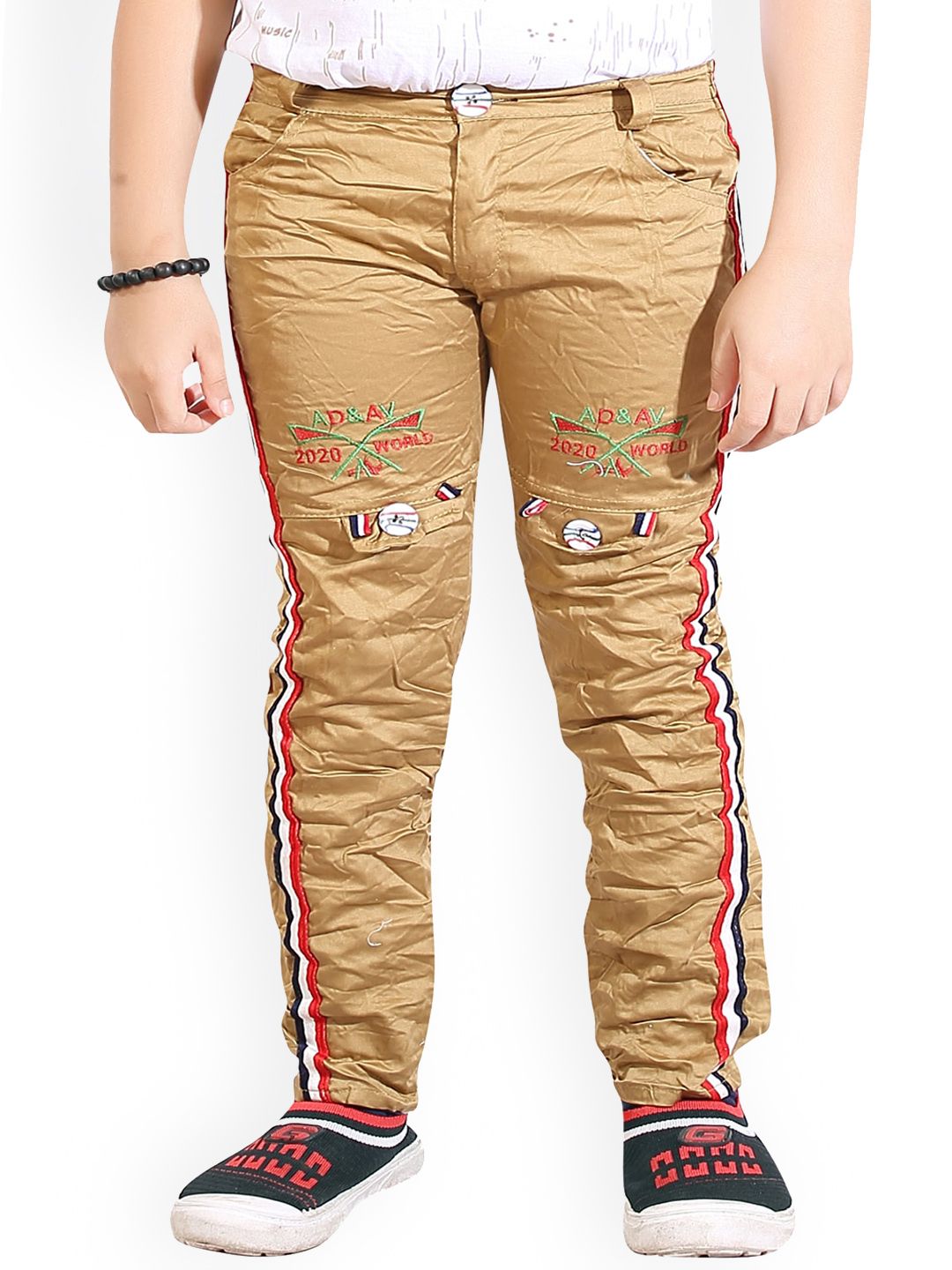 BAESD Boys Striped Mid-Rise Slim Fit Cotton Chinos Trousers-picture-24