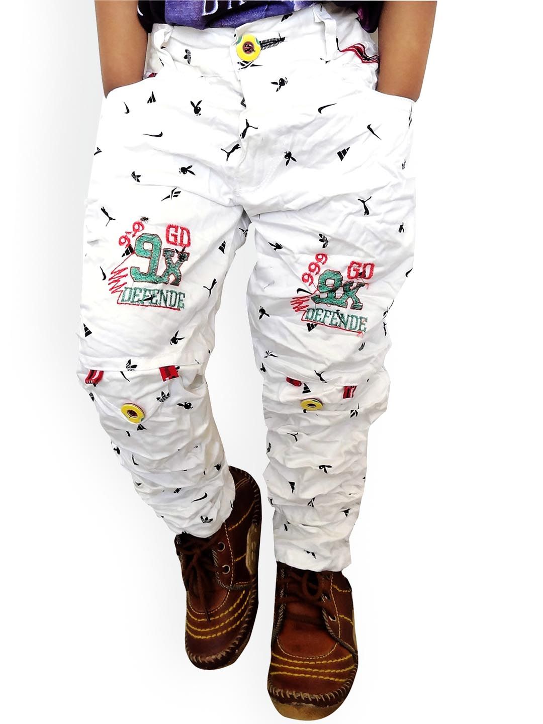 BAESD Boys Typography Printed Slim Fit Cotton Trousers-picture-17