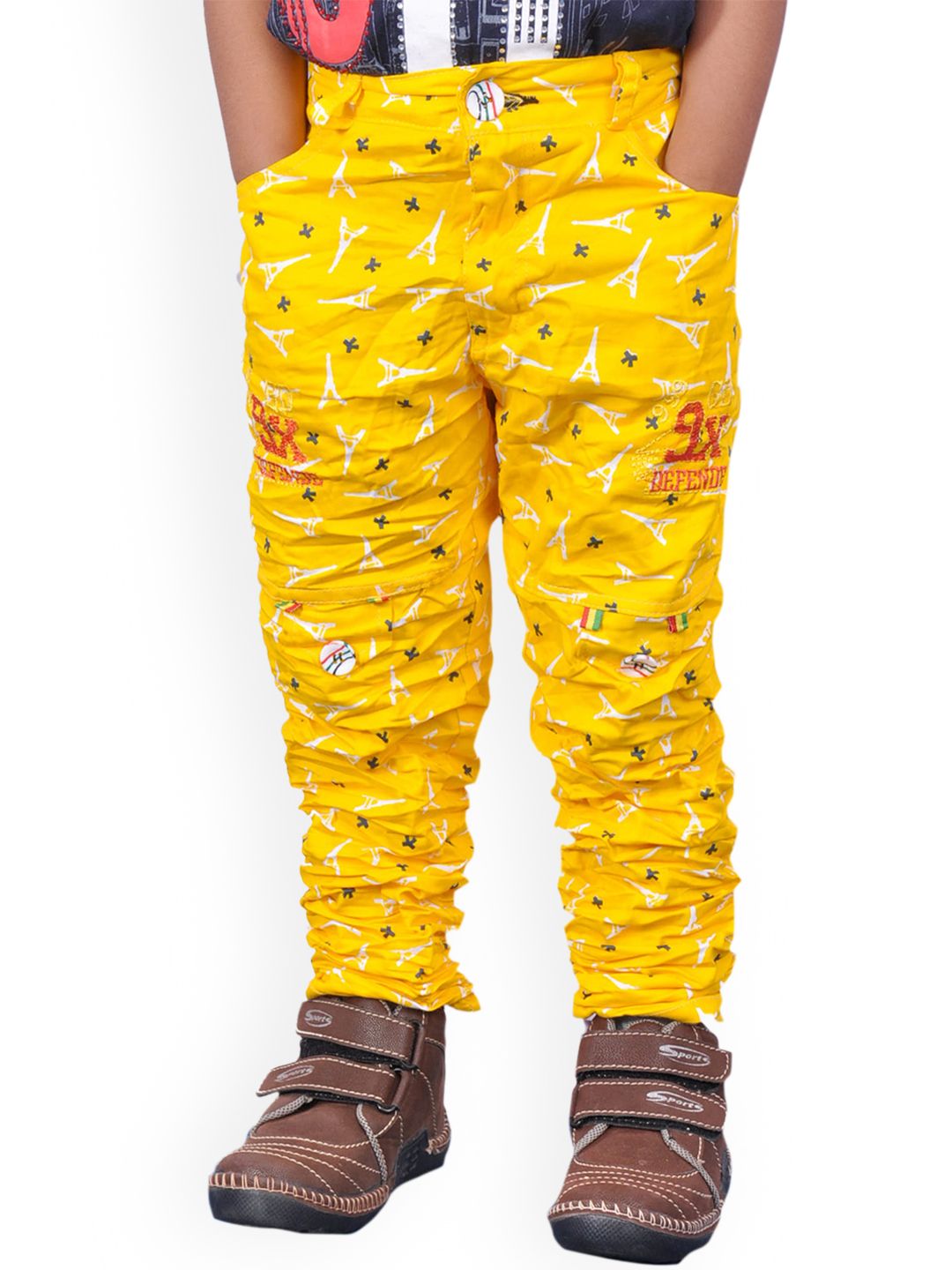 BAESD Boys Slim Fit Conversational Printed Cotton Regular Trousers-picture-35