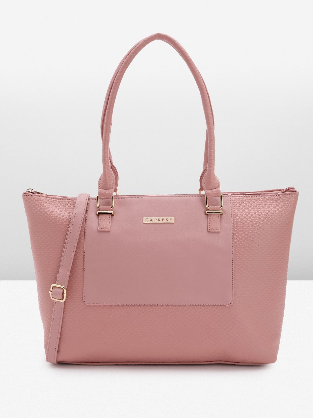 Caprese Pink Textured Shoulder Bag-picture-39
