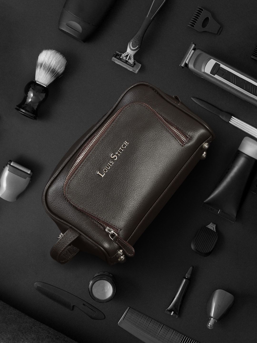 LOUIS STITCH Italian Leather Travel Toiletry Kit-picture-27